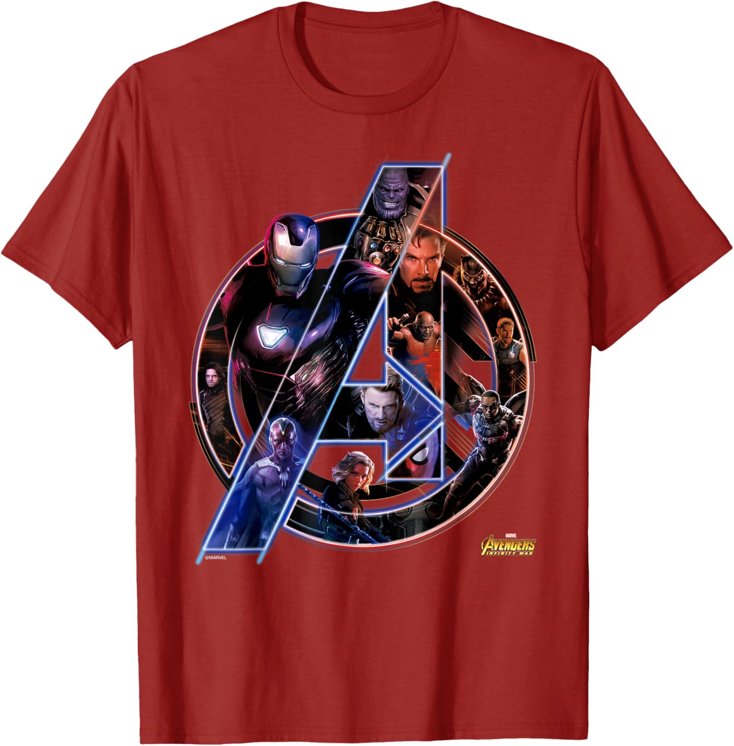Marvel Avengers Infinity War Neon Team Short Sleeve T-Shirt for Fans - 8