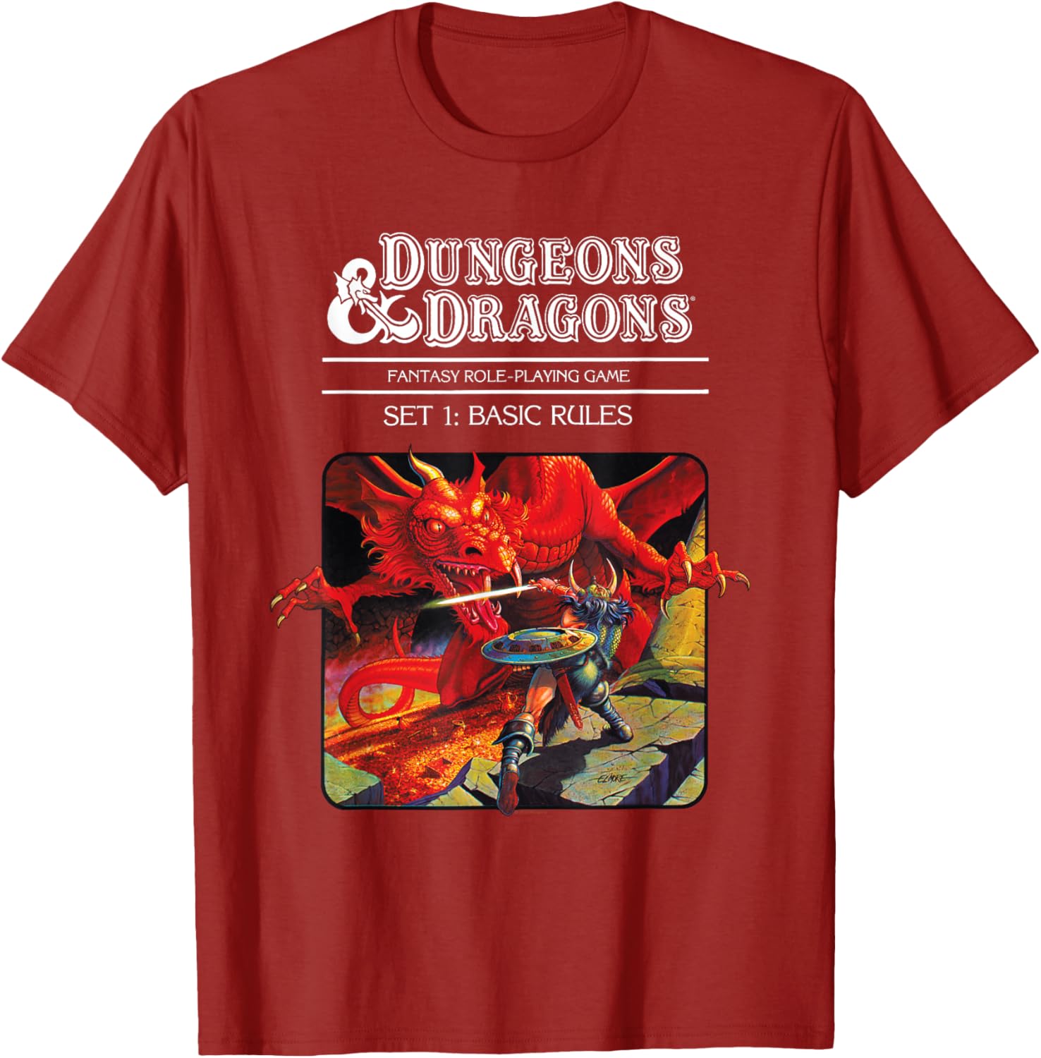 Vintage Dungeons & Dragons Basic Rules Cover T-Shirt for Fans and Gamers - 3