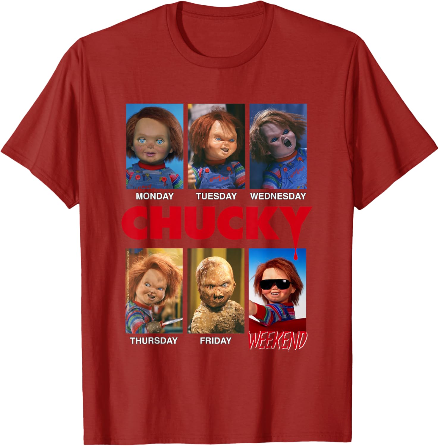 Chucky Days of The Week Moods T-Shirt for Fun Fashion Lovers - 8