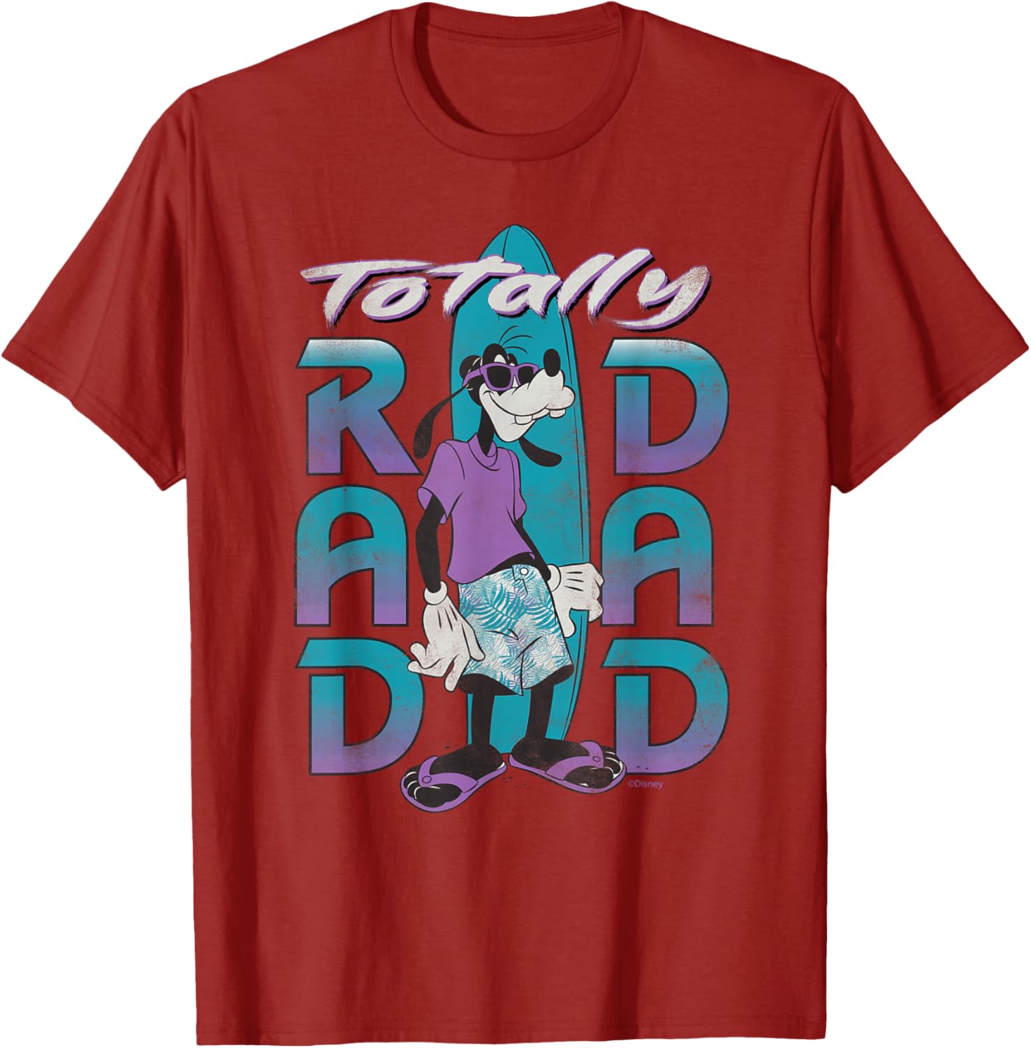 Disney Goofy Totally Rad Dad Surfing Distressed T-Shirt for Father's Day - 20