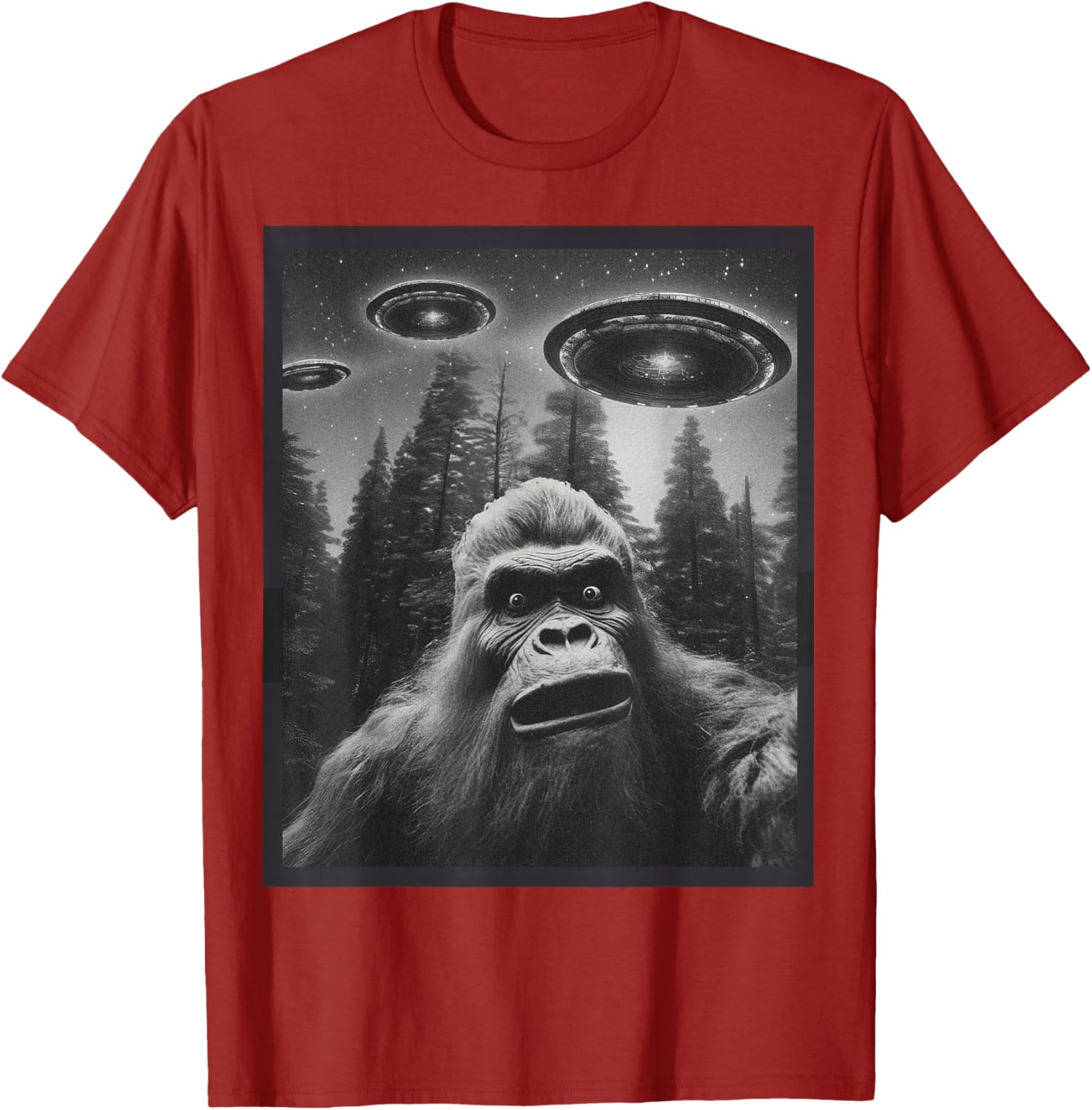Funny Bigfoot Alien Cat Graphic Tee for Men and Women - Unique T-Shirt - 26