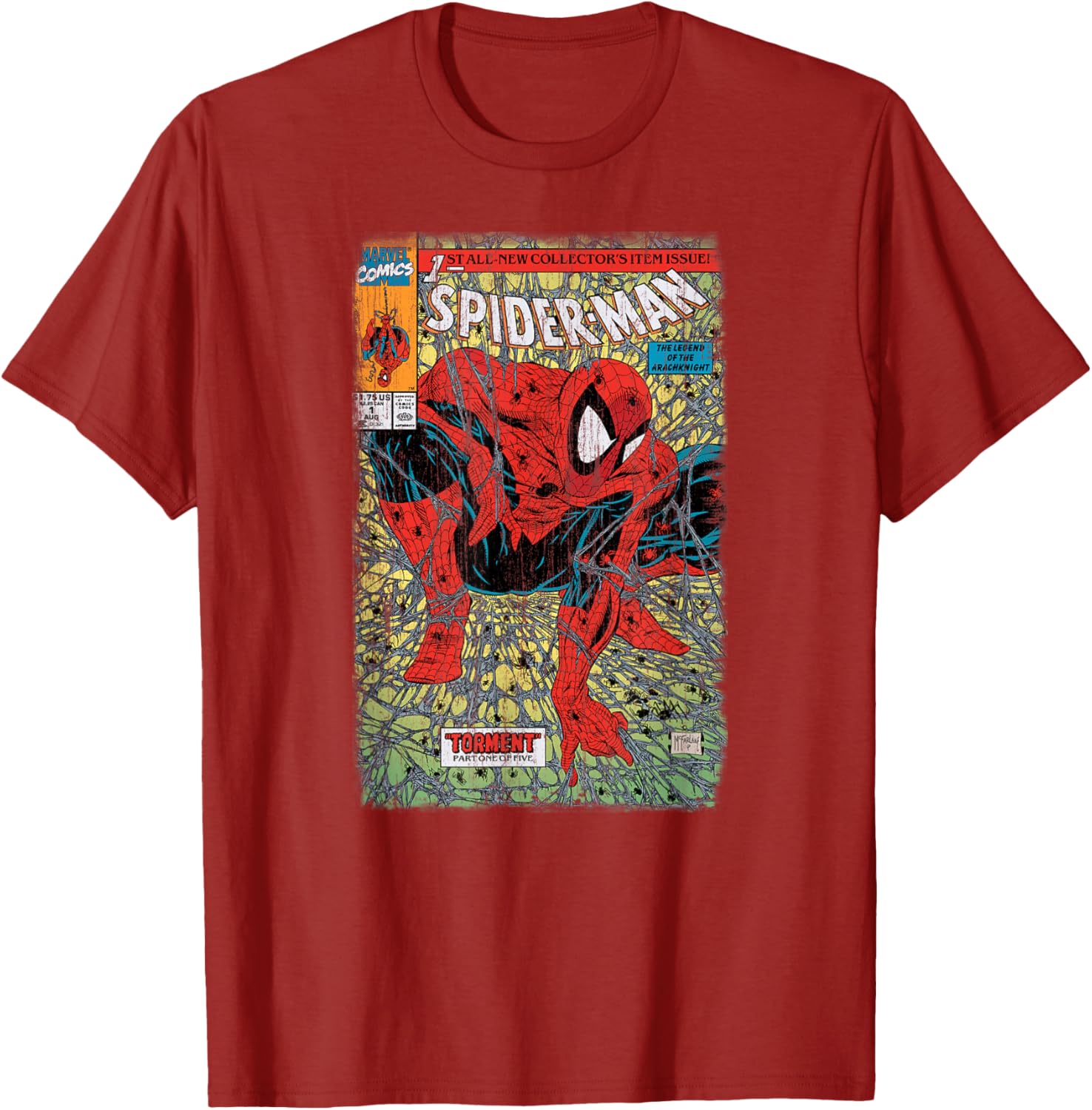 Retro Classic Spider-Man Torment Distressed T-Shirt for Marvel Fans - 9