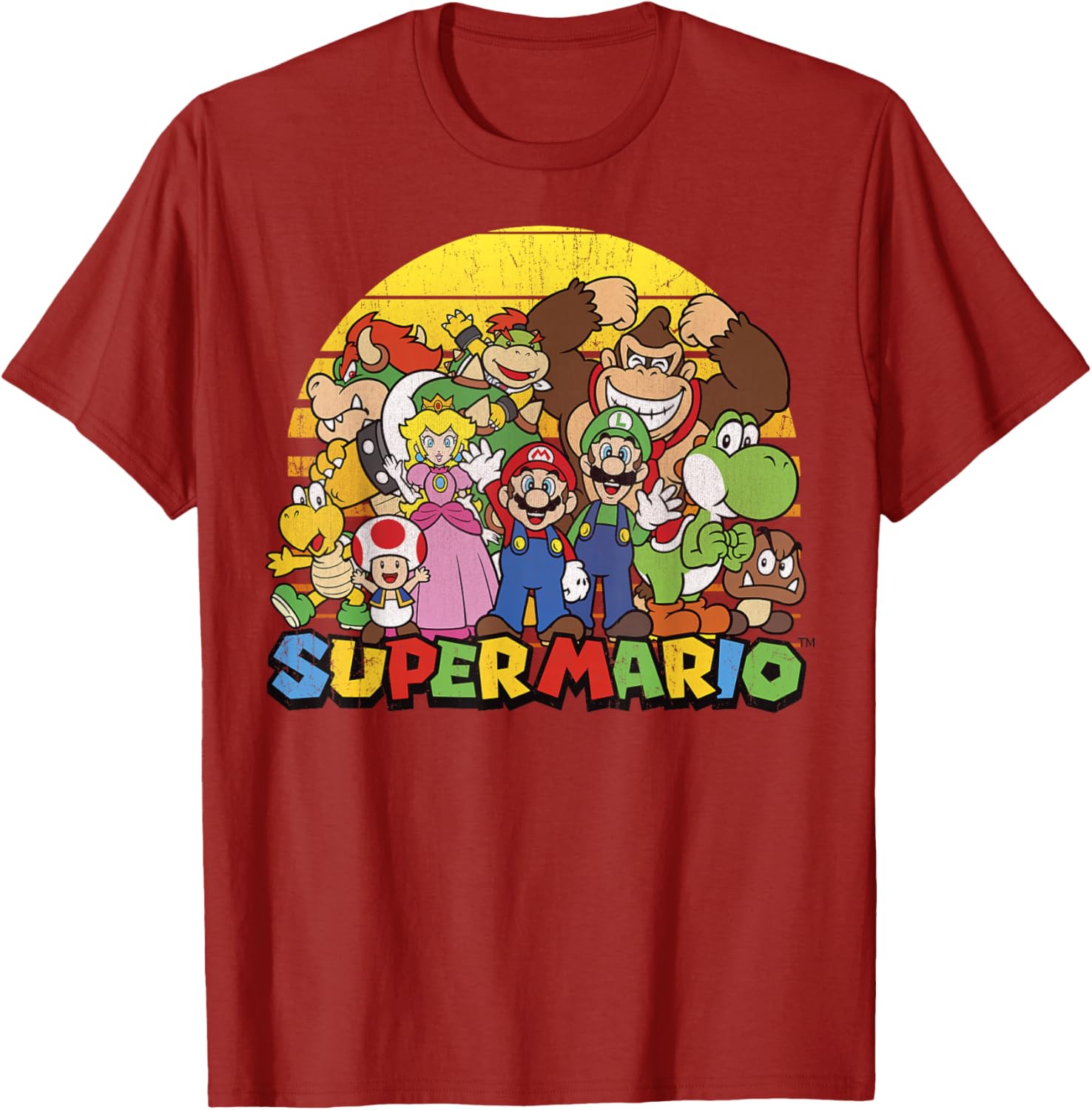 Vintage Nintendo Super Mario Group Portrait T-Shirt for Fans - 2