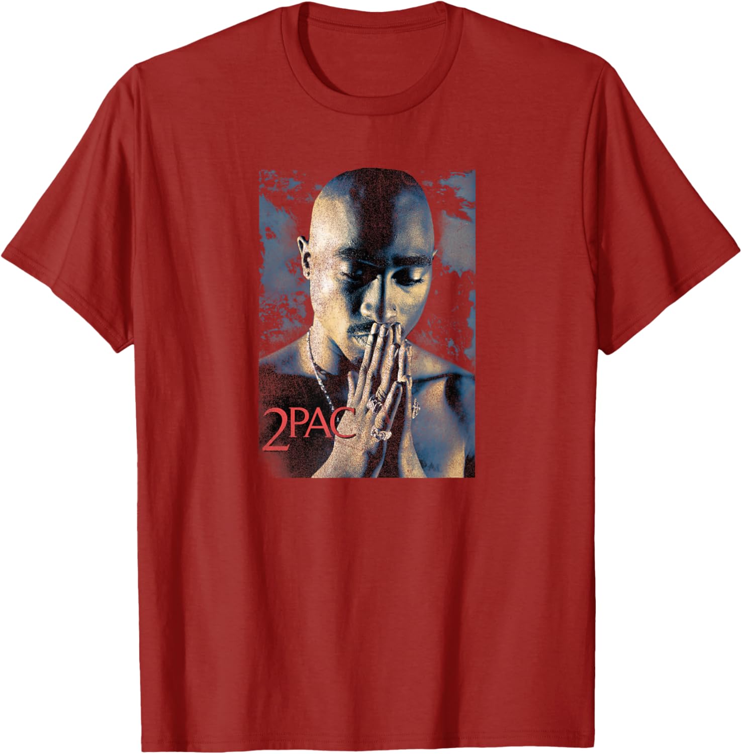Tupac Shakur Grunge Praying Black Short Sleeve T-Shirt for Kids - 5