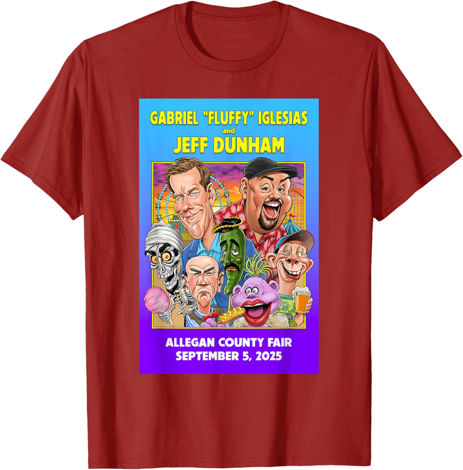 Gabriel Iglesias Jeff Dunham Allegan County Fair 2025 T-Shirt for Fans - 1