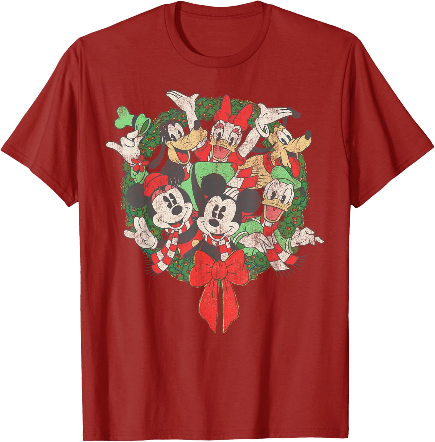 Disney Christmas Wreath T-Shirt for Festive Family Gatherings - 14