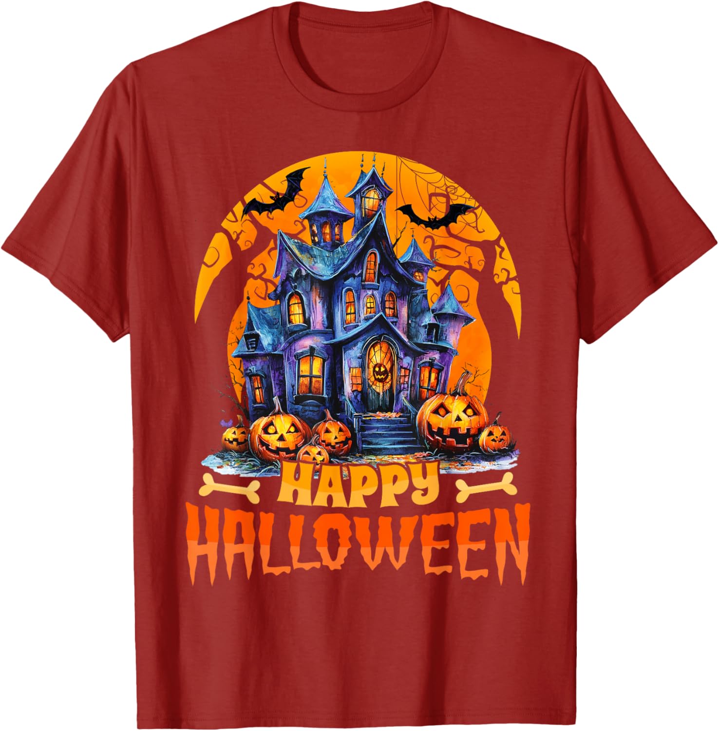 Happy Halloween Haunted House T-Shirt for Men and Women Costume Fun - 27