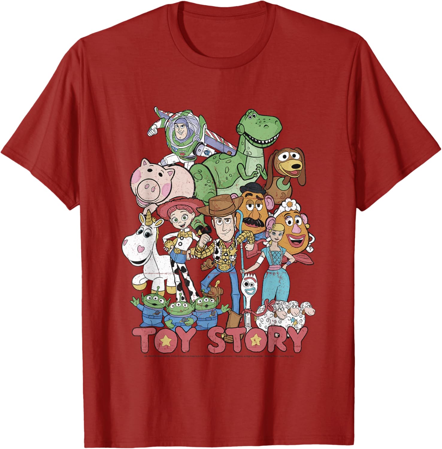 Disney Pixar Toy Story All Stars Distressed Graphic T-Shirt for Fans - 14
