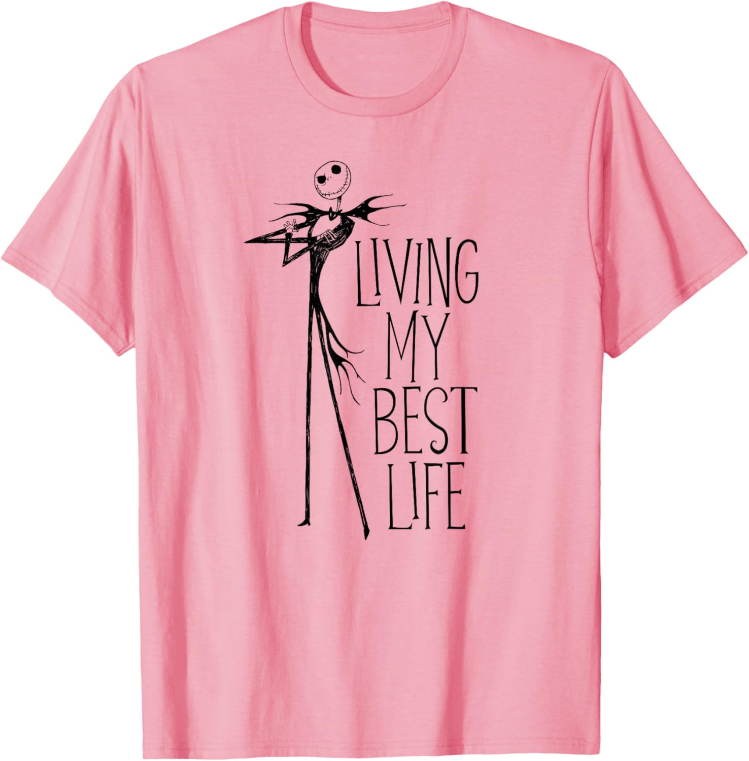 Men's Nightmare Before Christmas Jack Living My Best Life T-Shirt in White - 1