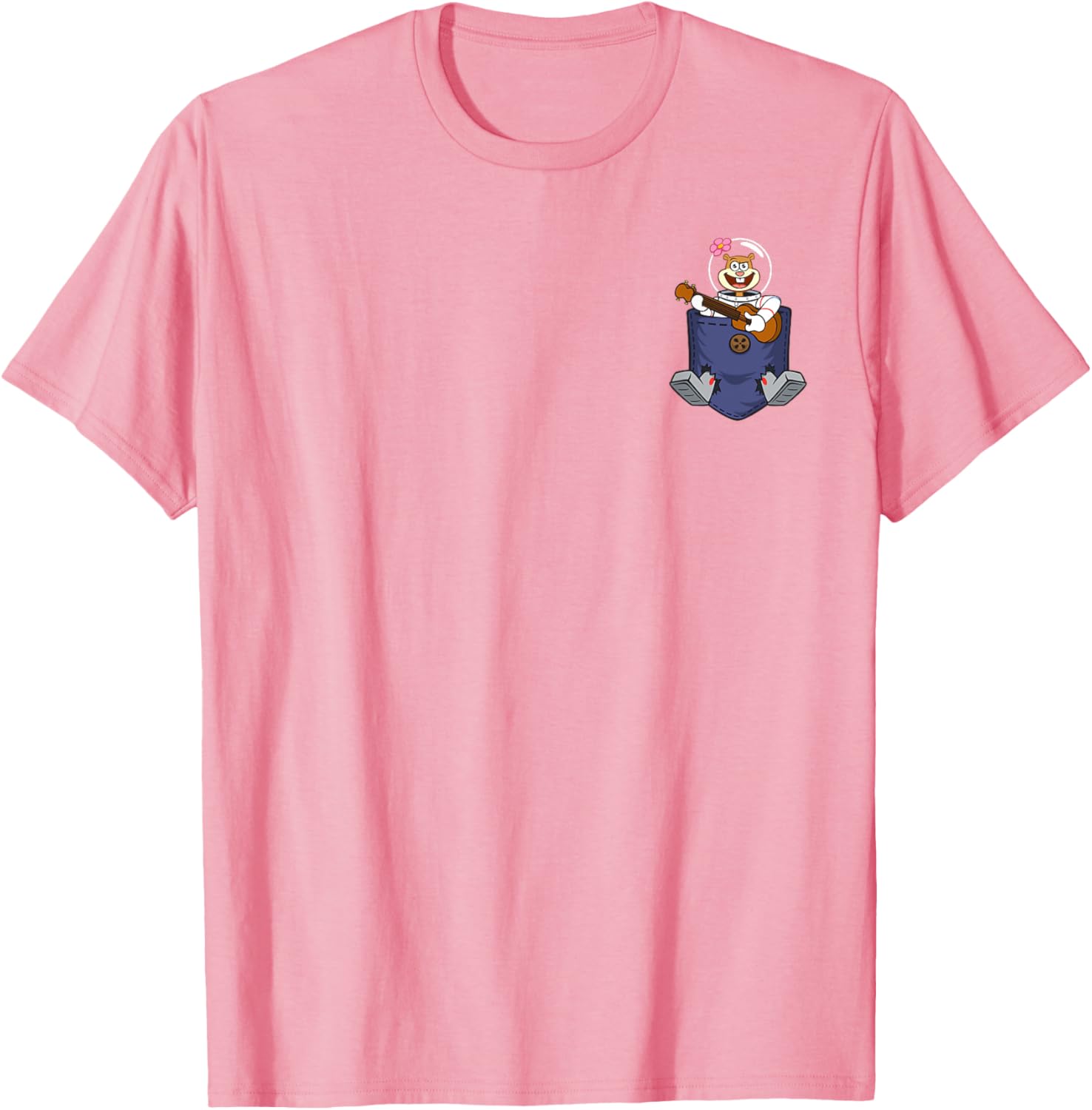 Cute Sandy Playing Guitar Pocket T-Shirt Mademark x SpongeBob SquarePants - 10