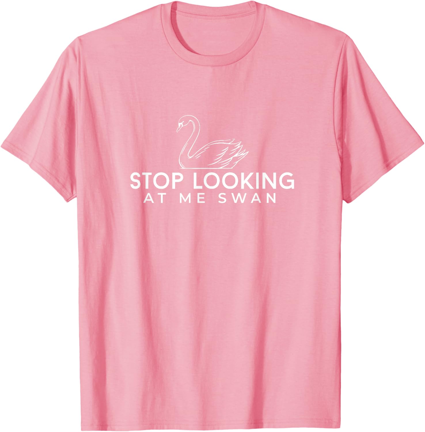 Funny Stop Looking at Me Swan T-Shirt for Animal Lovers and Humor Fans - 2