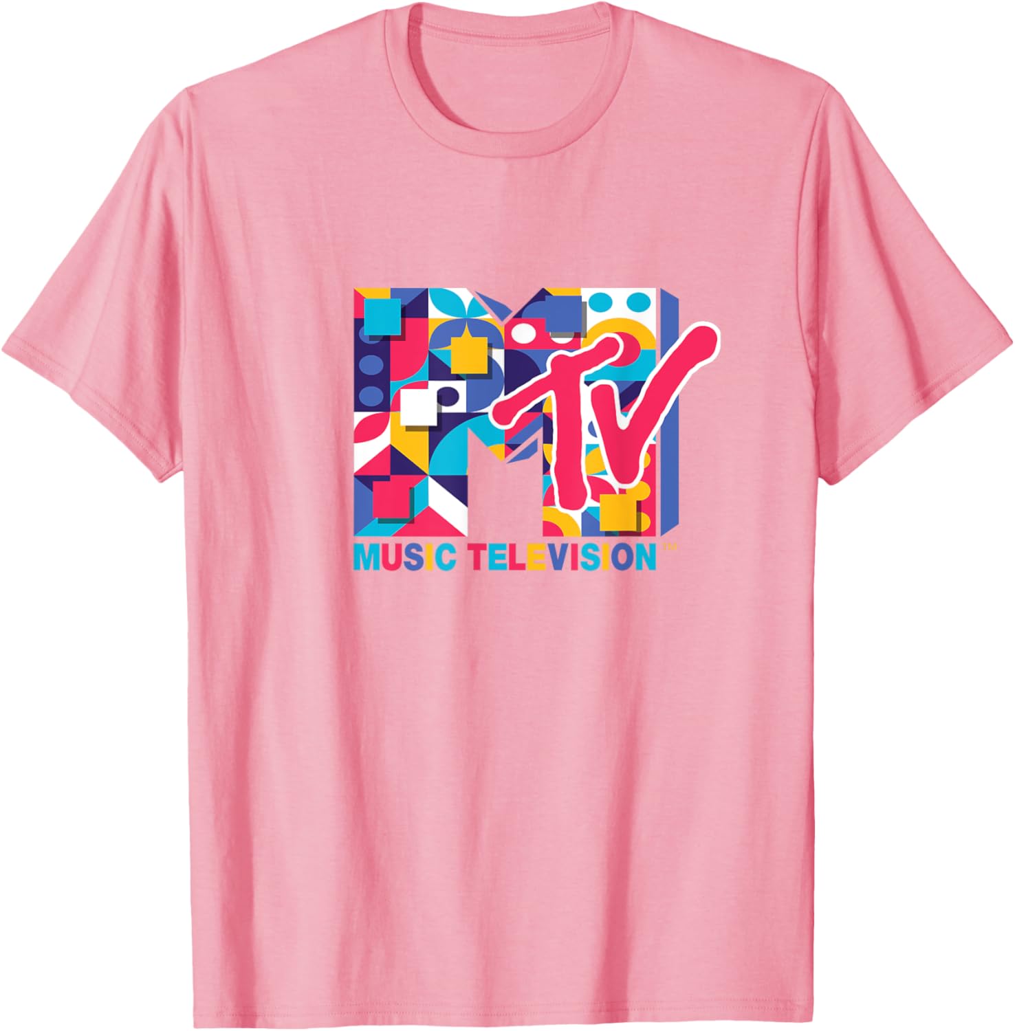 Colorful MTV Logo Geometric Symbols T-Shirt by Mademark - Stylish Apparel - 1