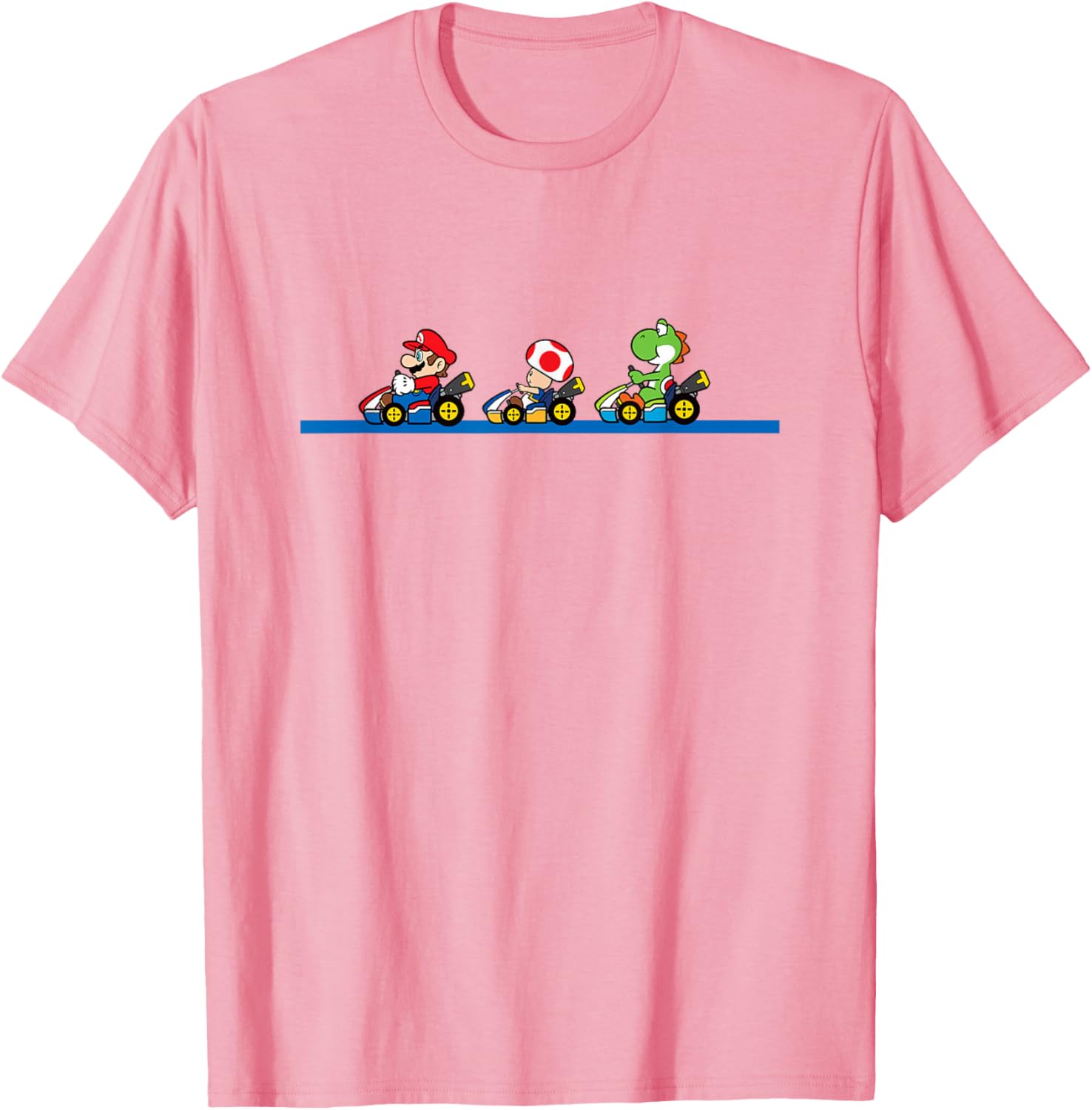 Vintage Mario Kart T-Shirt featuring Yoshi, Toad, and Mario Racing Fun - 8