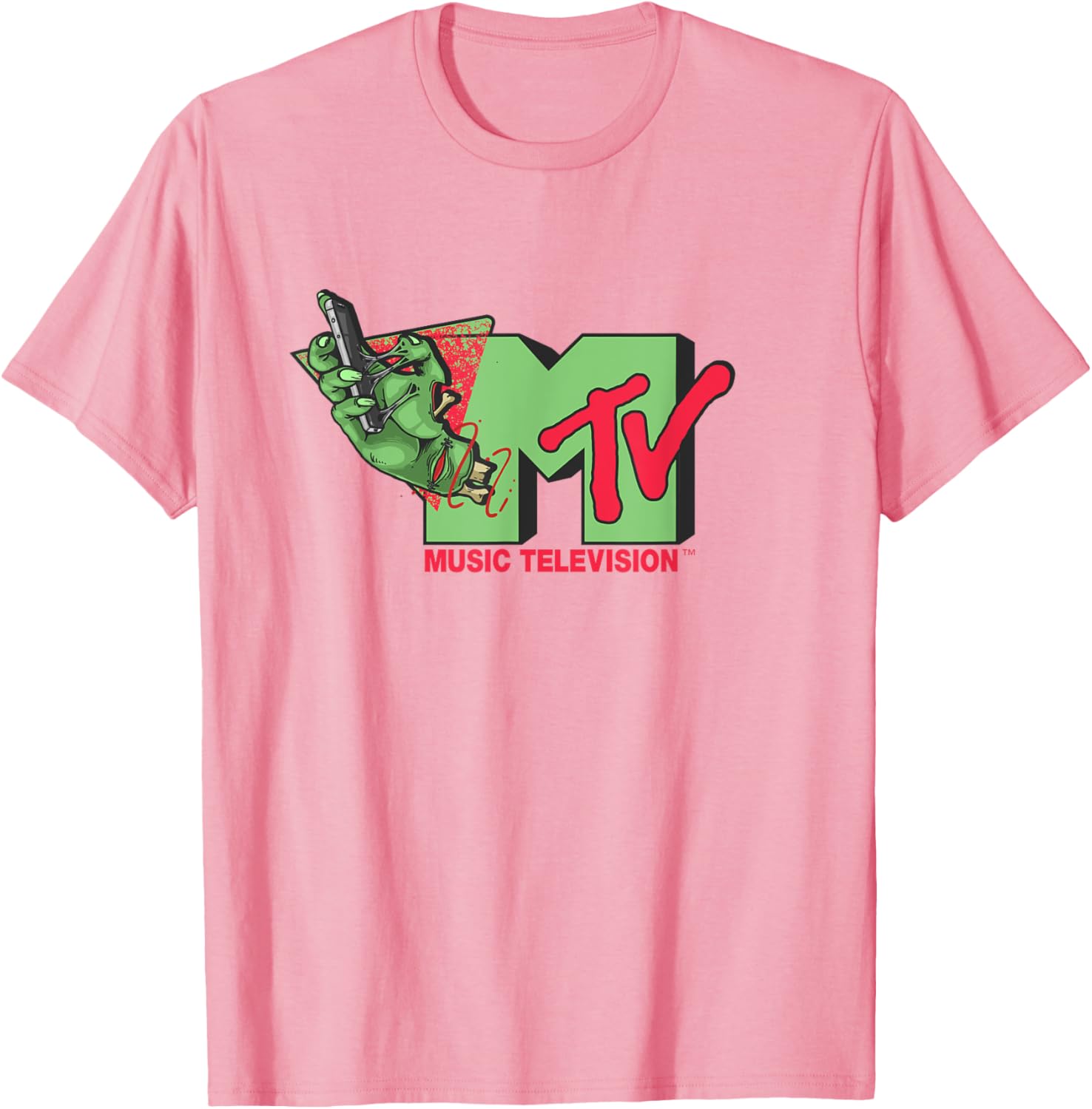 Mademark x MTV Horror Style T-Shirt with Official MTV Logo and Smartphone - 6