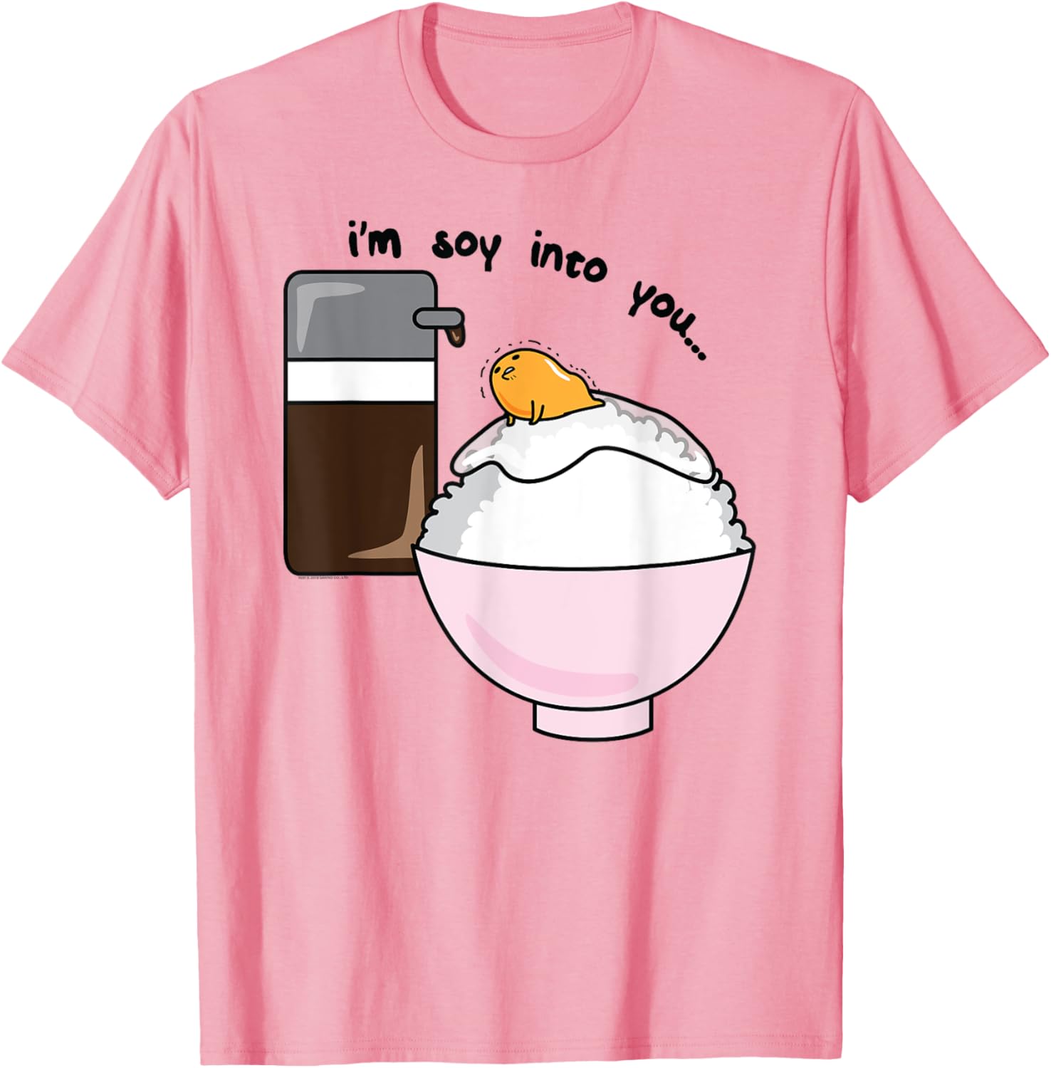 Gudetama I'm Soy Into You Cute Egg Rice Bowl T-Shirt for Food Lovers - 17