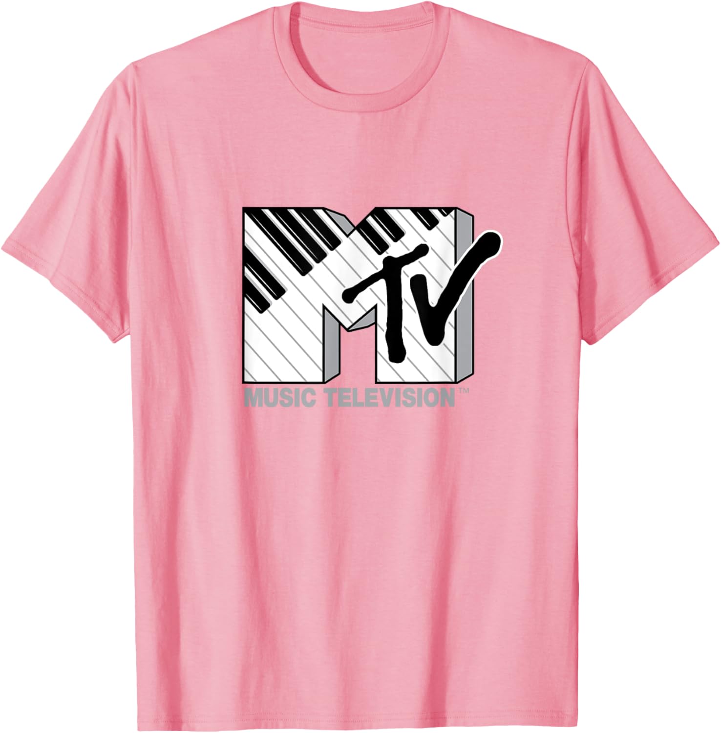 Mademark x MTV Official Logo T-Shirt with Black and White Piano Keys - 14