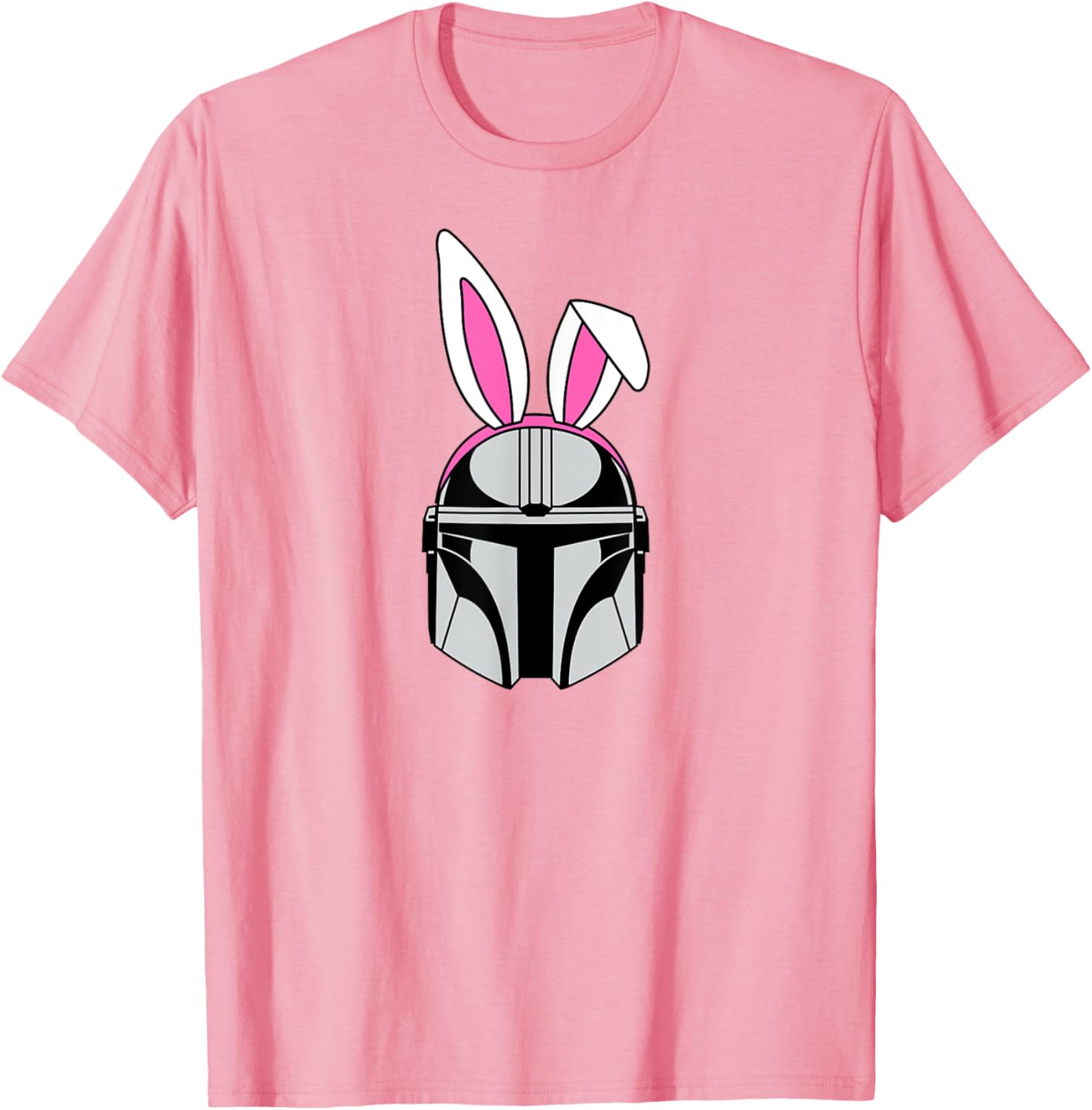 Mandalorian Helmet Easter Bunny Ears T-Shirt for Fun Spring Style - 5