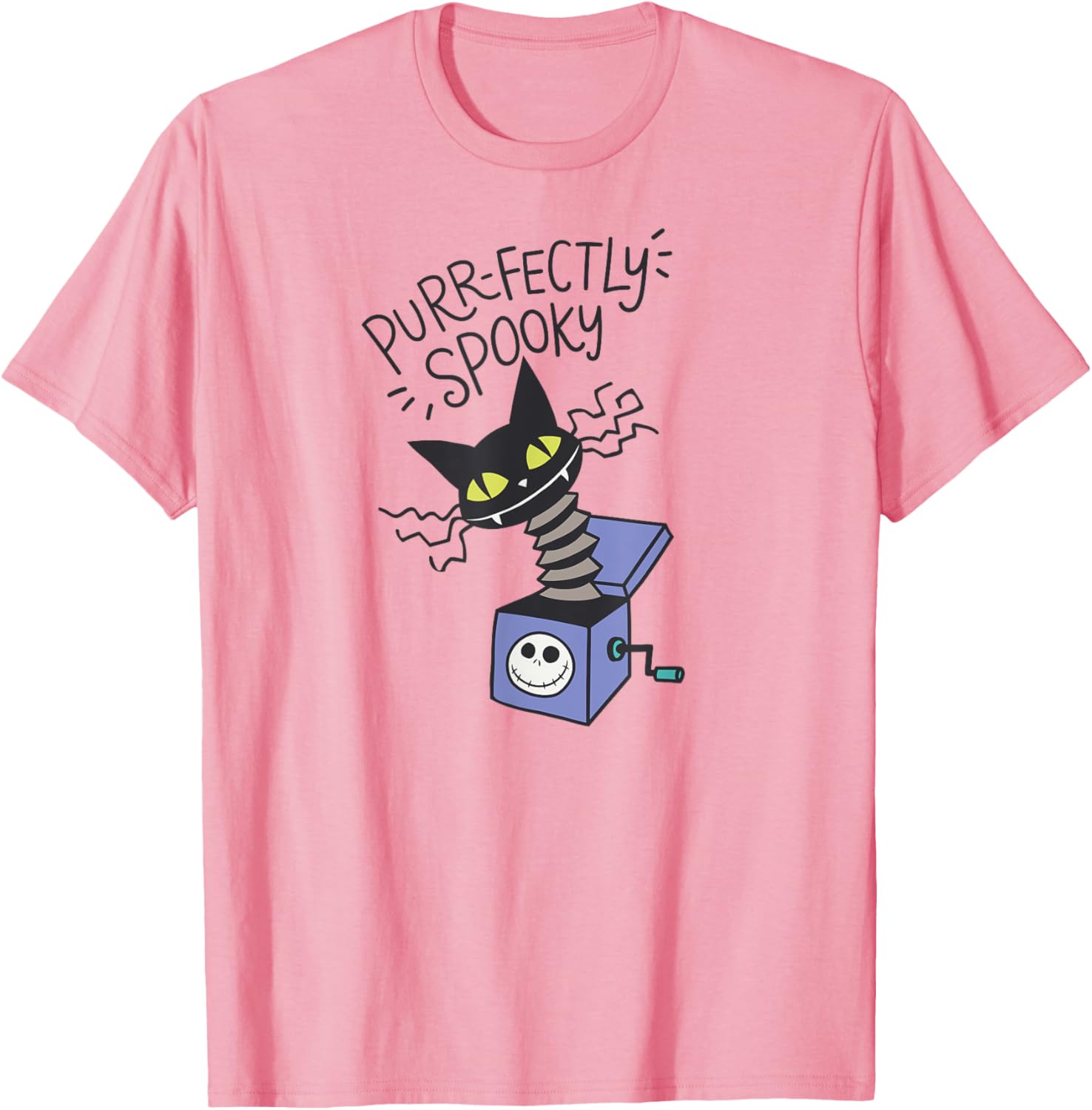 Spooky Cat in Box T-Shirt for Men - Nightmare Before Christmas Graphic - 6