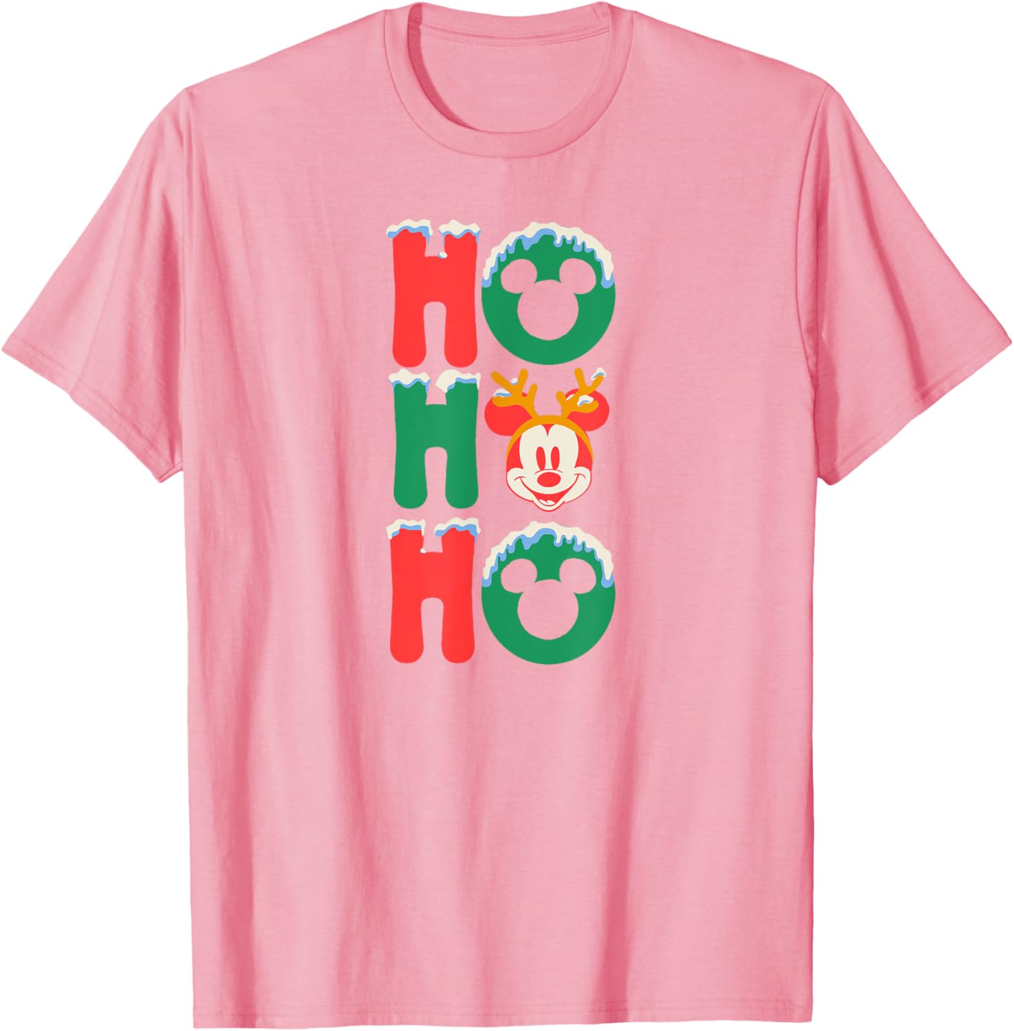 Mickey Mouse Ho Ho Ho Antlers Christmas T-Shirt for Men, Black Small - 5