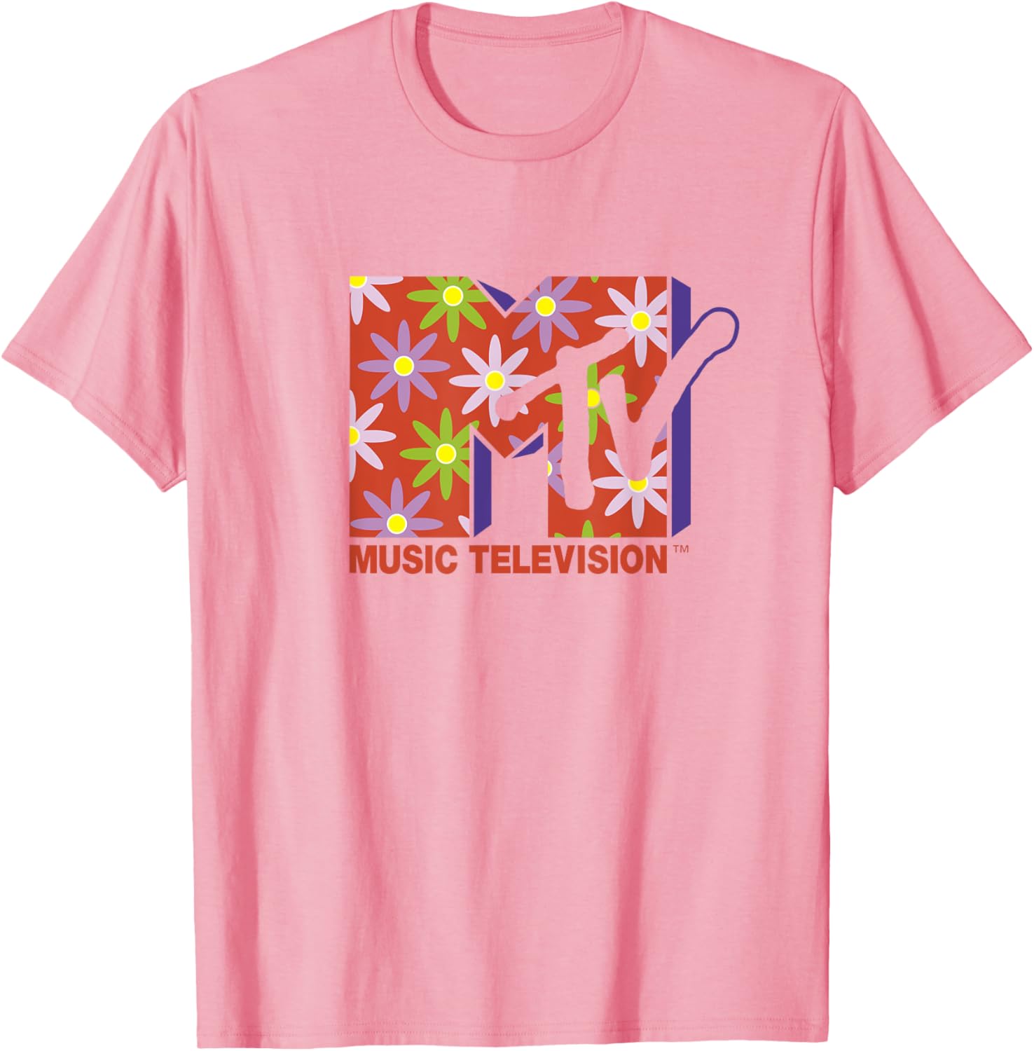Mademark x MTV Flower Power T-Shirt - Official MTV Logo Apparel - 1