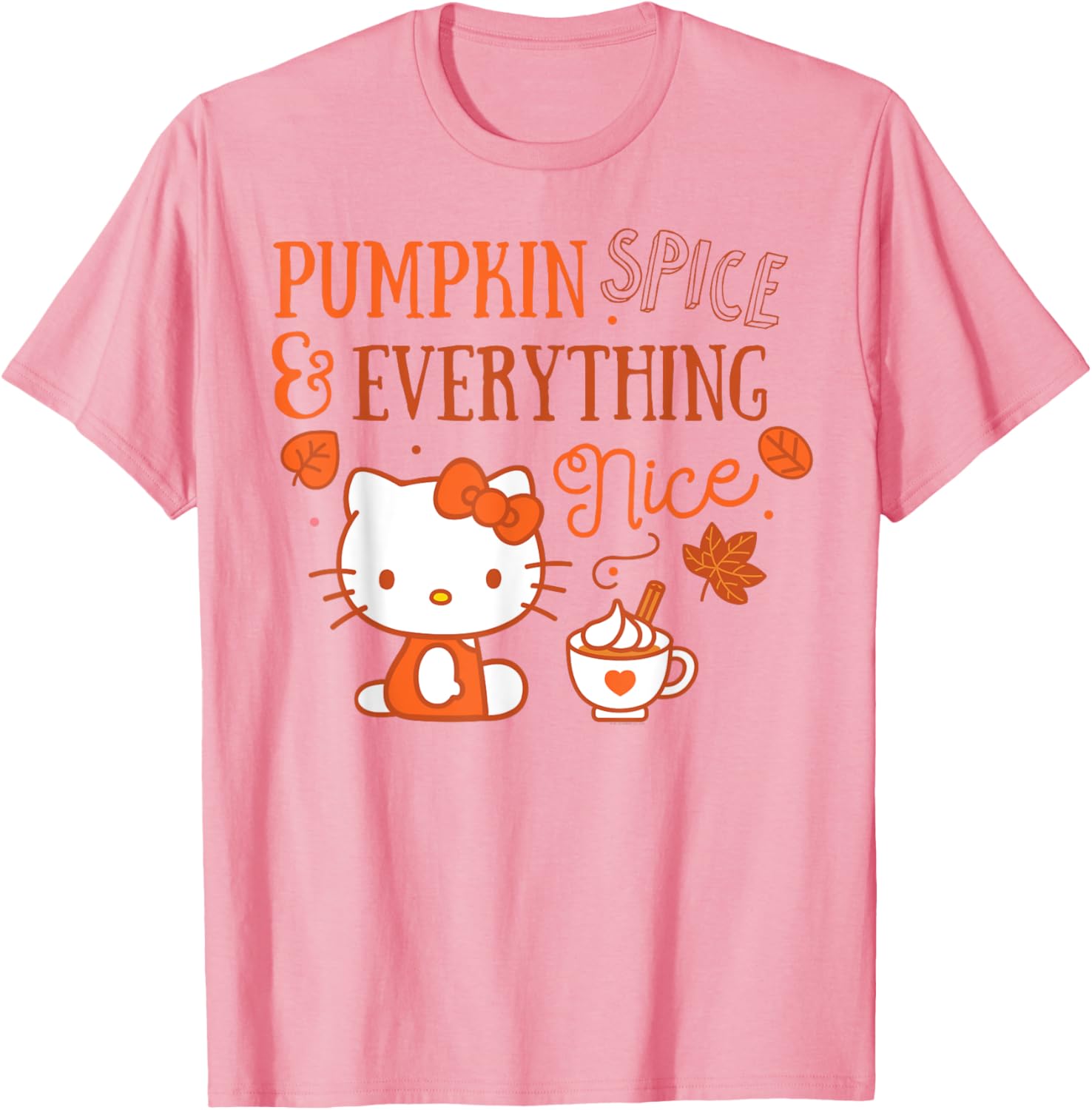 Cute Hello Kitty Pumpkin Spice T-Shirt Perfect for Fall Fashion - 1