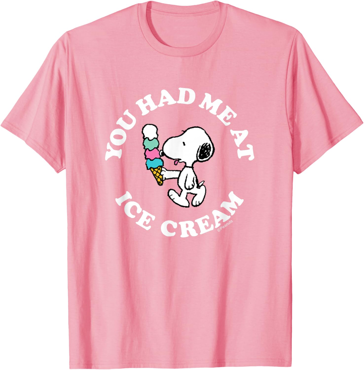 Snoopy You Had Me At Ice Cream T-Shirt for Peanuts Fans - 3