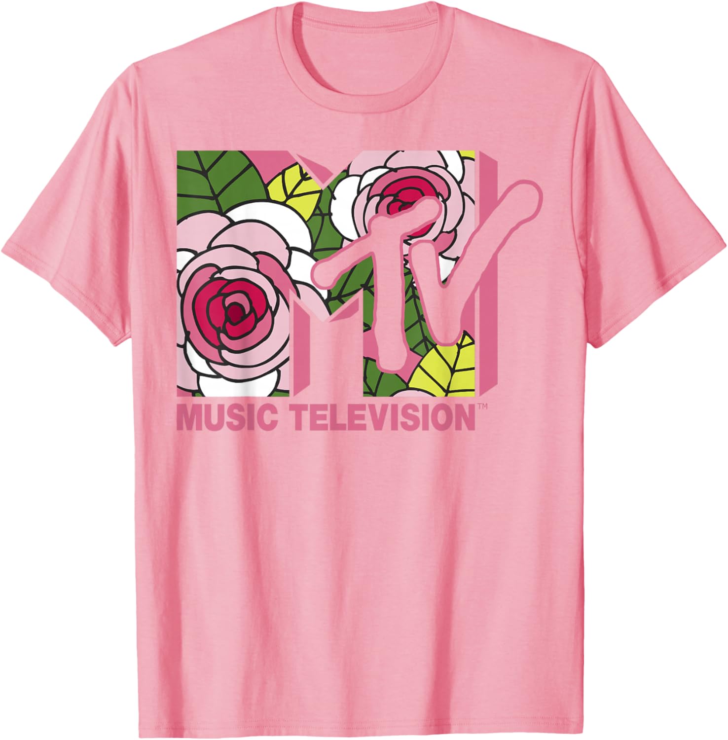 MTV Floral Roses Music Television Logo T-Shirt for Trendy Style - 9