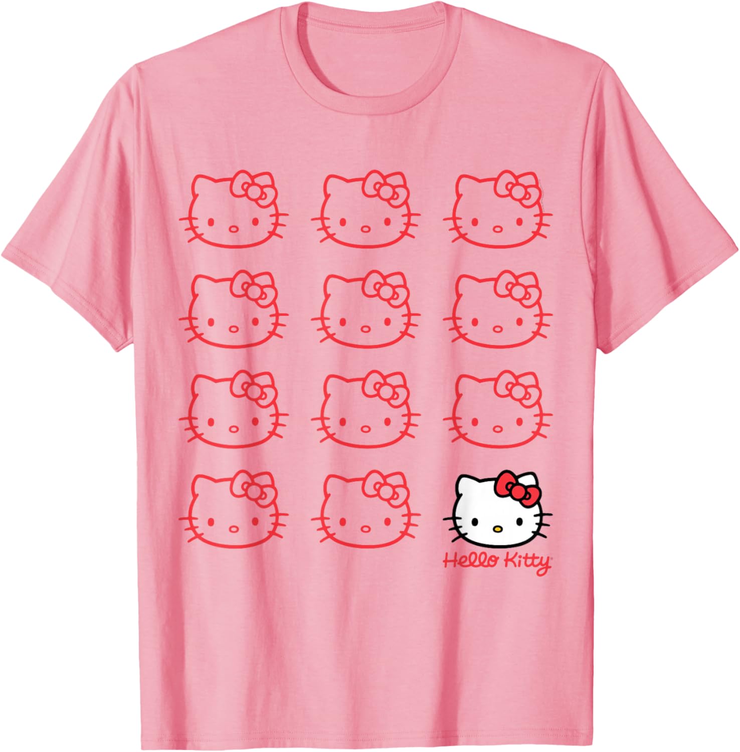 Hello Kitty Classic Fit Black T-Shirt for Adults - Cute Cotton Crew Neck - 5