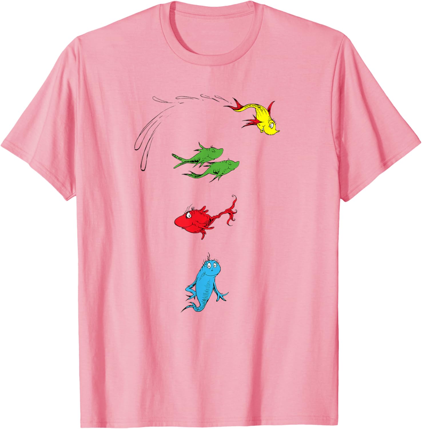 Dr. Seuss One Fish Two Fish Red Fish Blue Fish T-Shirt for Kids and Adults - 2
