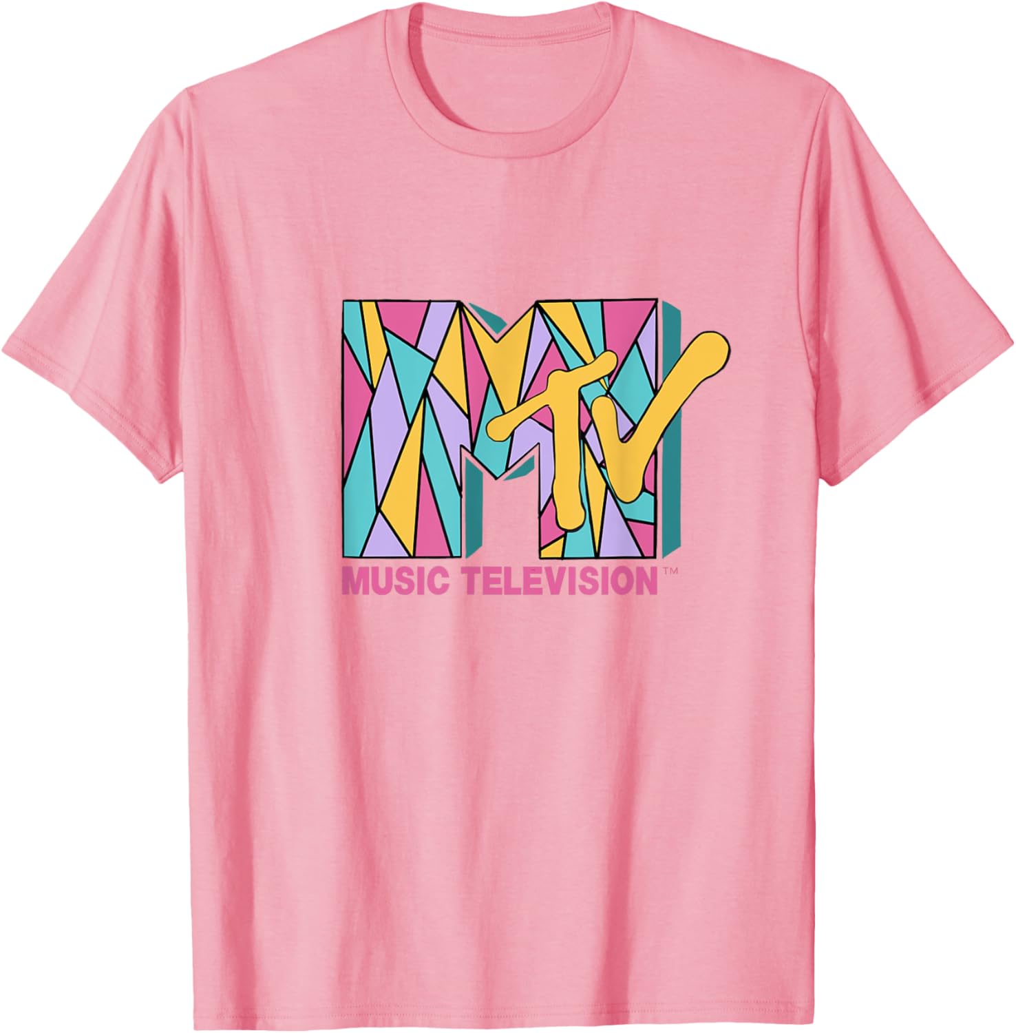 Mademark x MTV Colorful Mosaic Logo T-Shirt for Trendy Fashion Fans - 9