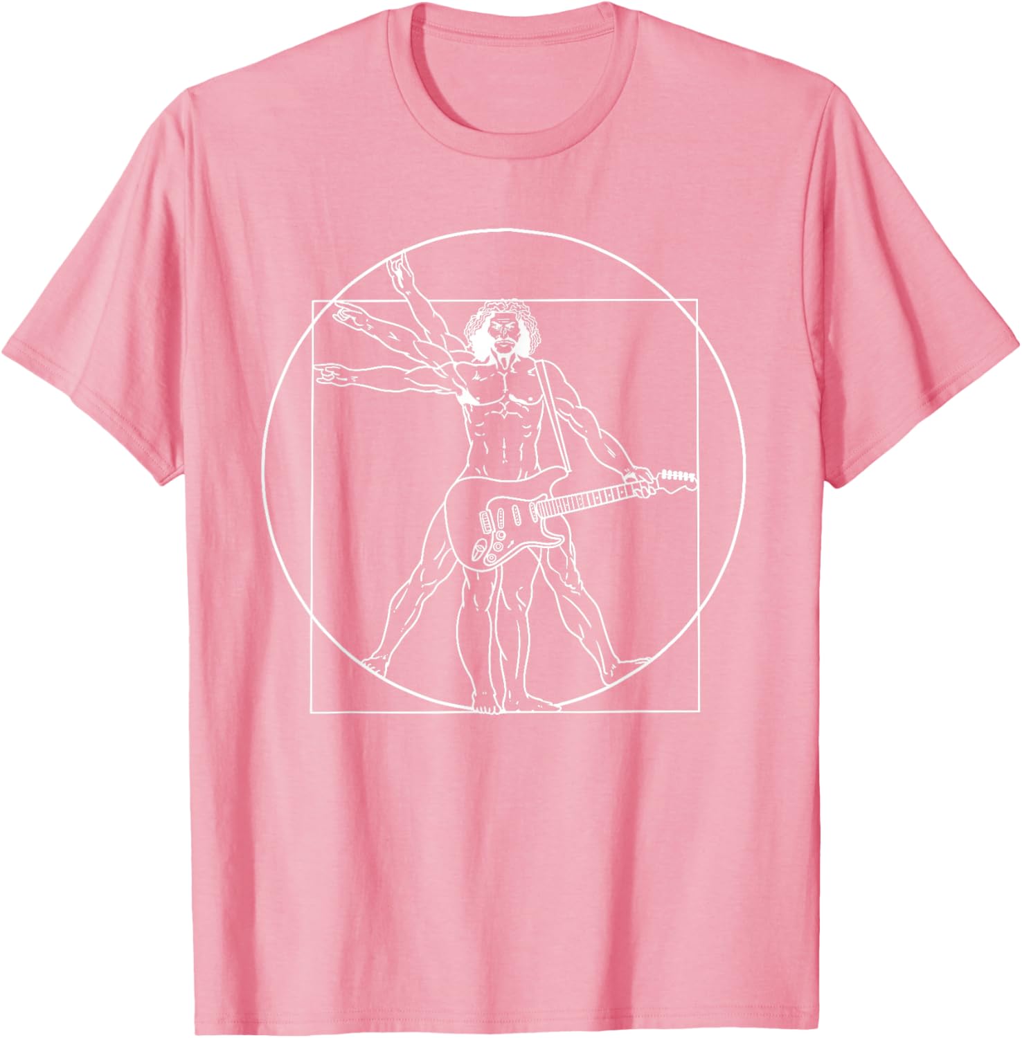 Guitar Da Vinci Vitruvian Man Musician T-Shirt for Guitar Lovers - 1