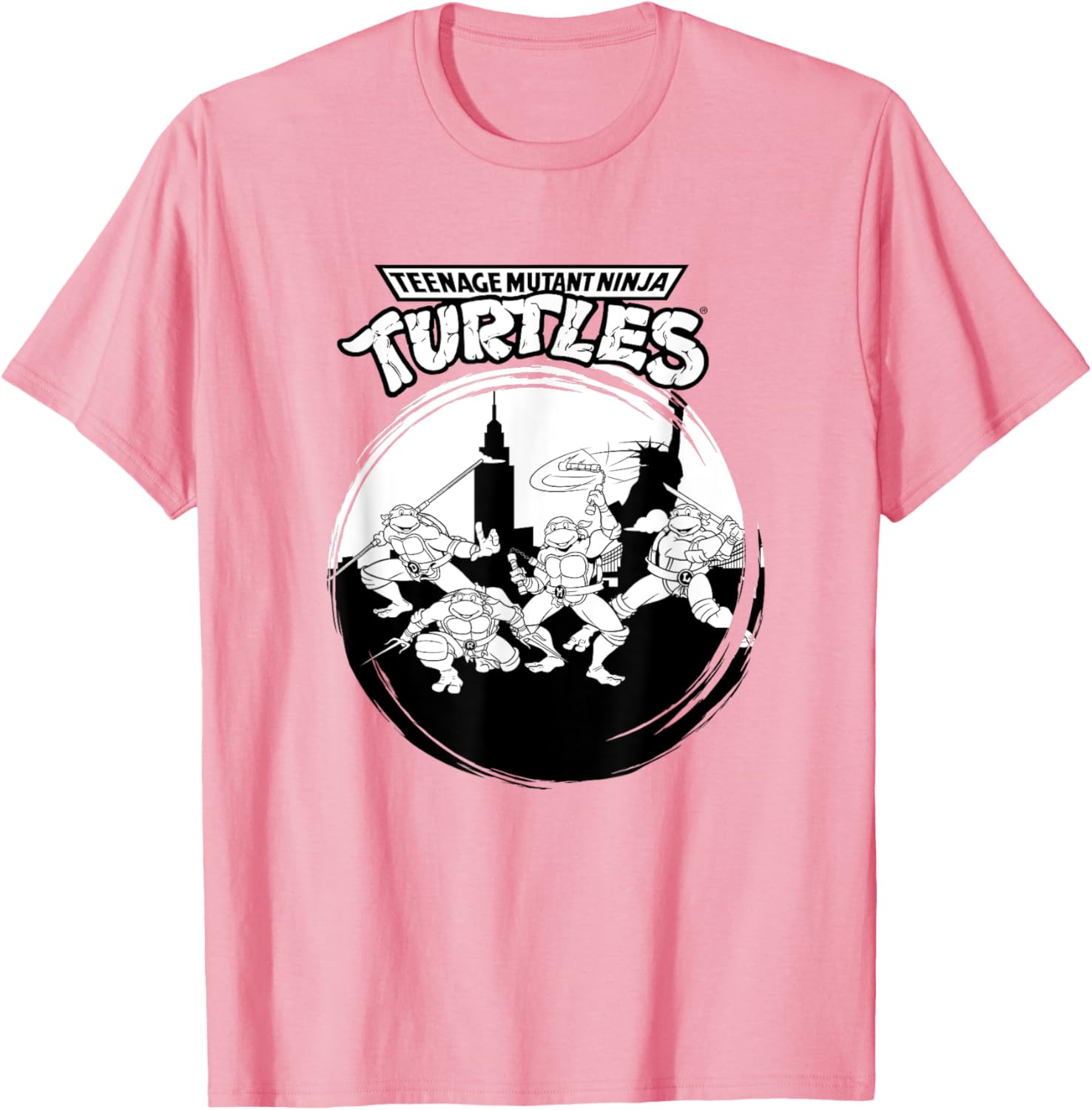 Mademark Teenage Mutant Ninja Turtles Black and White New York T-Shirt - 7