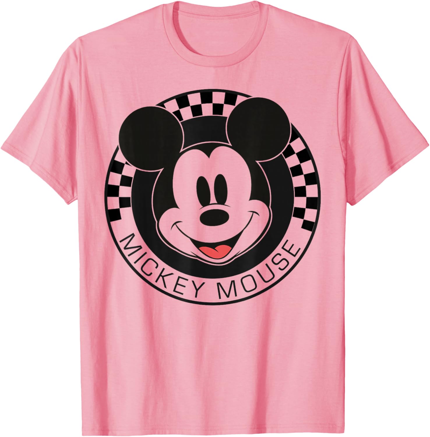Mickey Mouse Checkerboard Circle T-Shirt for Kids Unisex Short Sleeve - 5