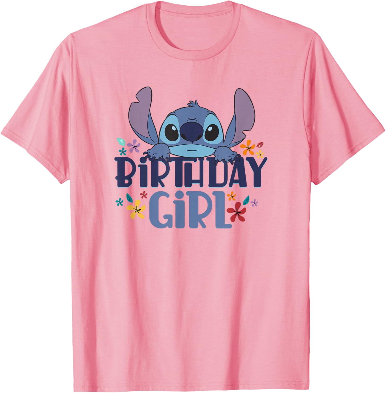 Disney Lilo & Stitch Birthday Girl Retro Floral Logo T-Shirt for Kids - 2