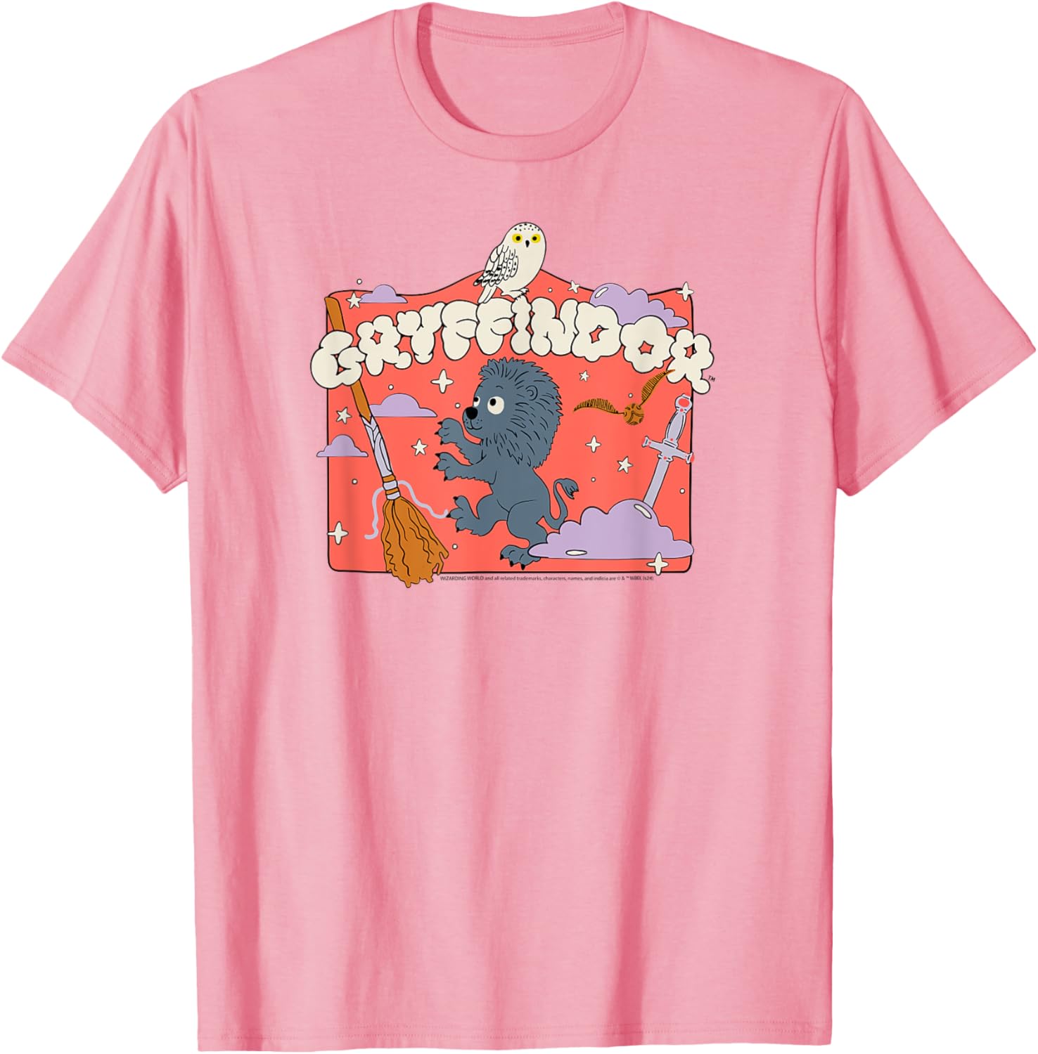 Harry Potter Gryffindor Cartoon Scene T-Shirt for Fans and Kids - 2