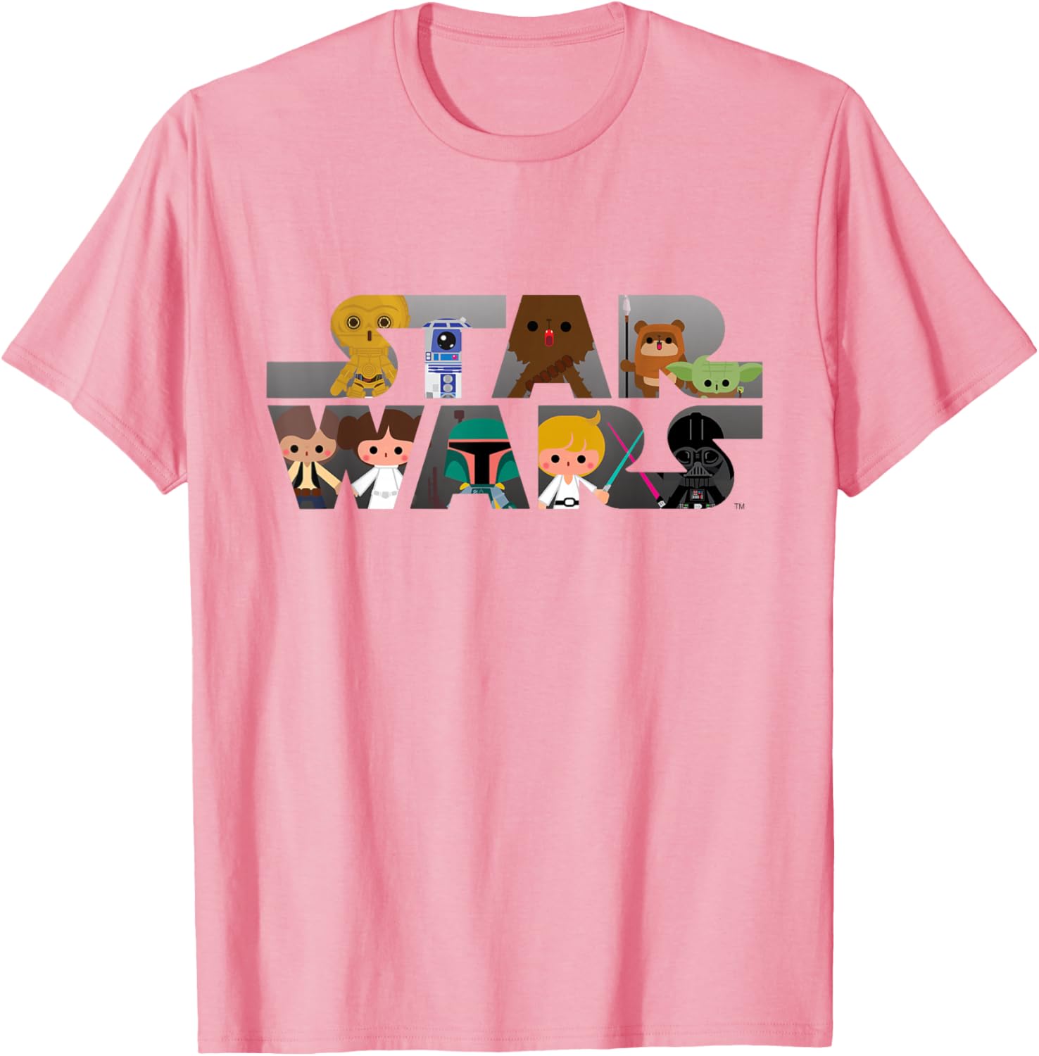 Kawaii Star Wars Multi-Character T-Shirt for Fans of All Ages - 3