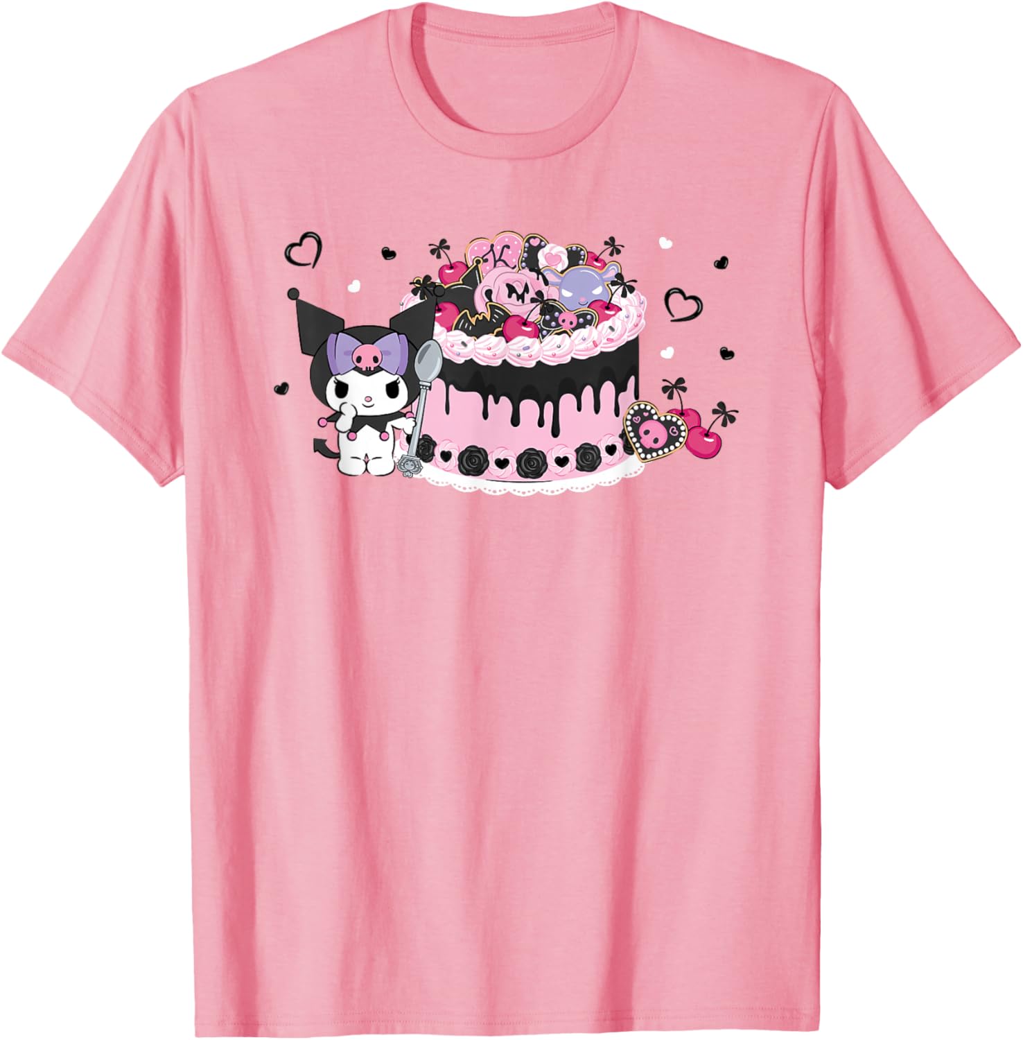 Kuromi Kawaii Cake T-Shirt Cute Graphic Tee for Fun Style Lovers - 1