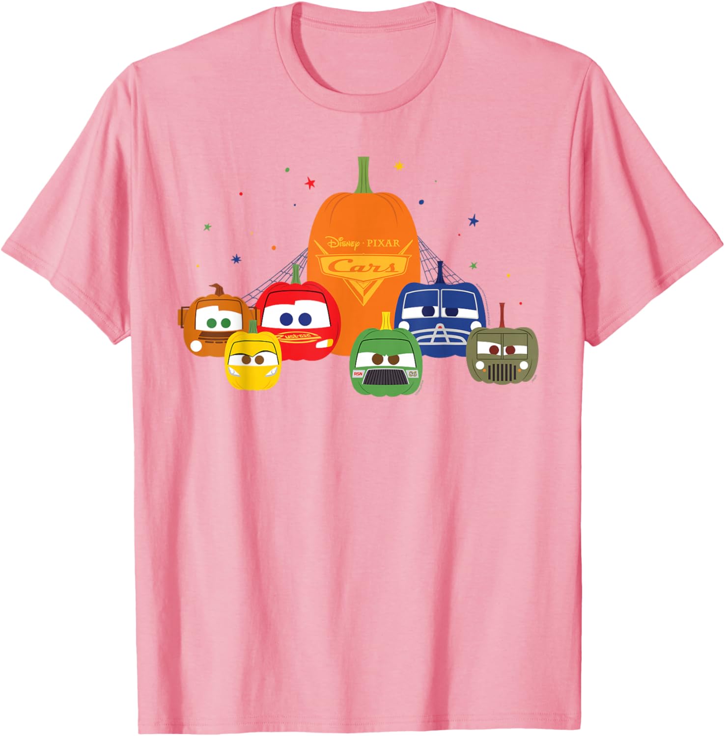 Disney Pixar Cars Halloween Pumpkin Group T-Shirt for Kids and Families - 11
