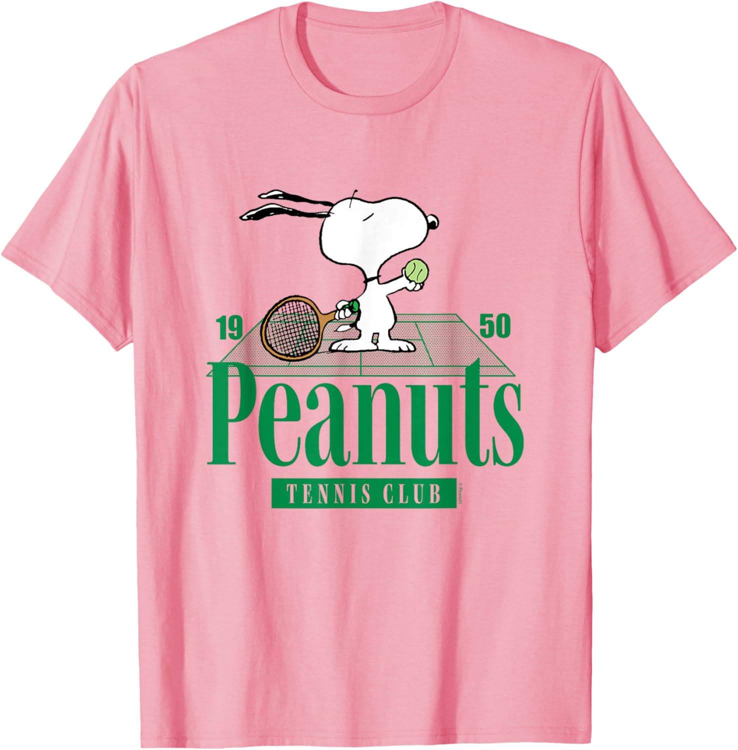 Peanuts Tennis Club T-Shirt for Fans of Classic Cartoon Style - 1