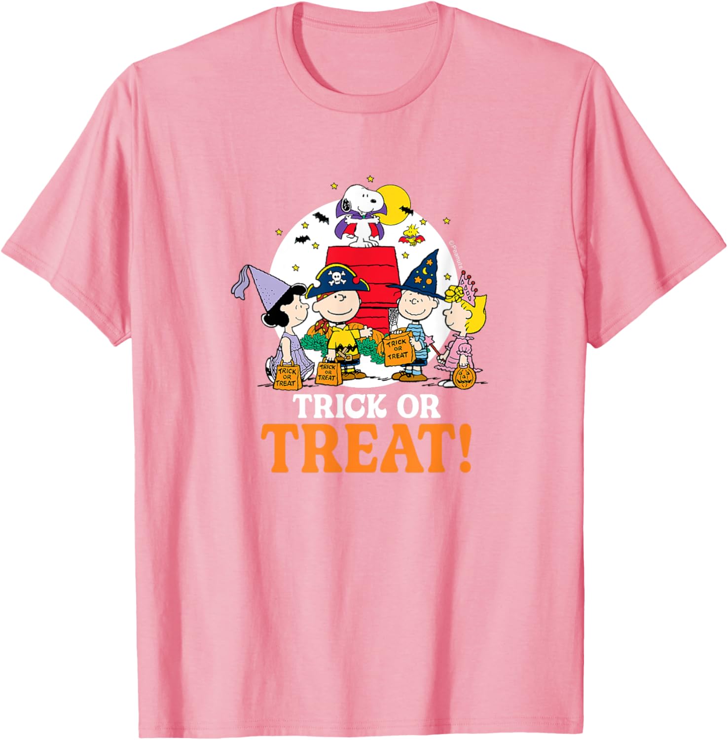 Peanuts Halloween Trick or Treat Moonlight T-Shirt for Fun Celebrations - 7