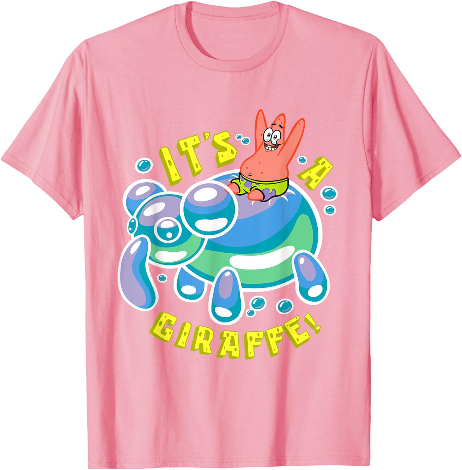 Mademark SpongeBob Patrick Star Riding Balloon Giraffe T-Shirt - 14