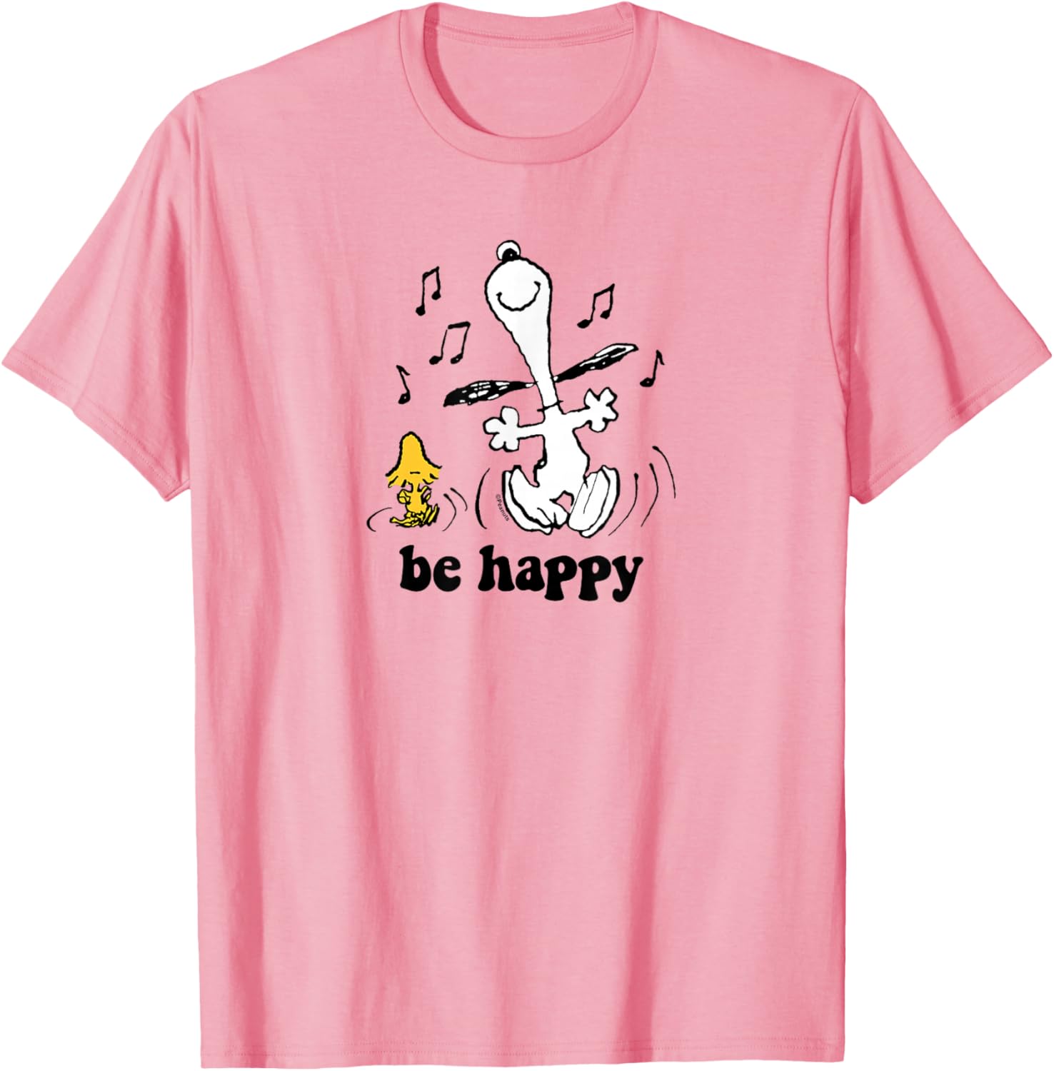 Peanuts Snoopy Woodstock Be Happy Dance T-Shirt Fun Graphic Tee - 11