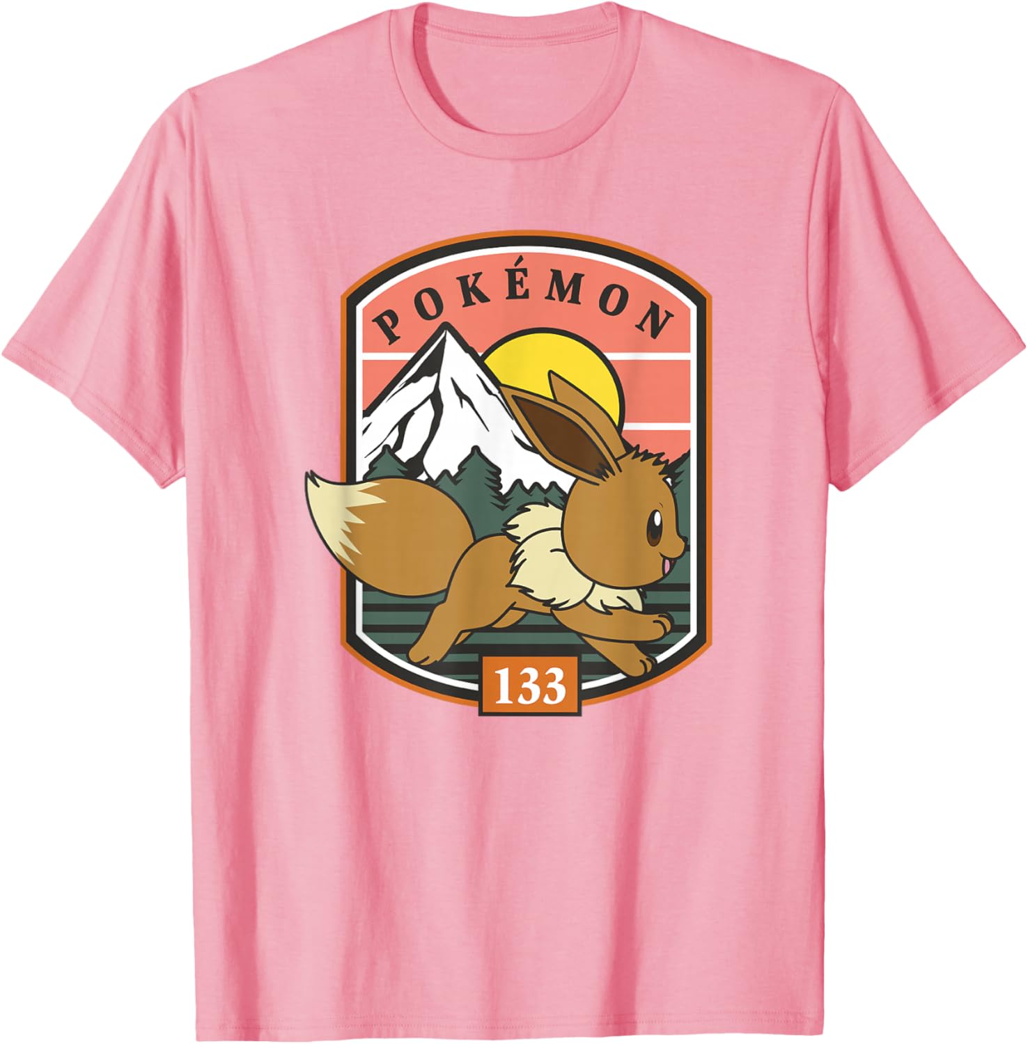 Eevee Outdoor Adventure T-Shirt for Pokémon Fans - Forest Park Badge Design - 8