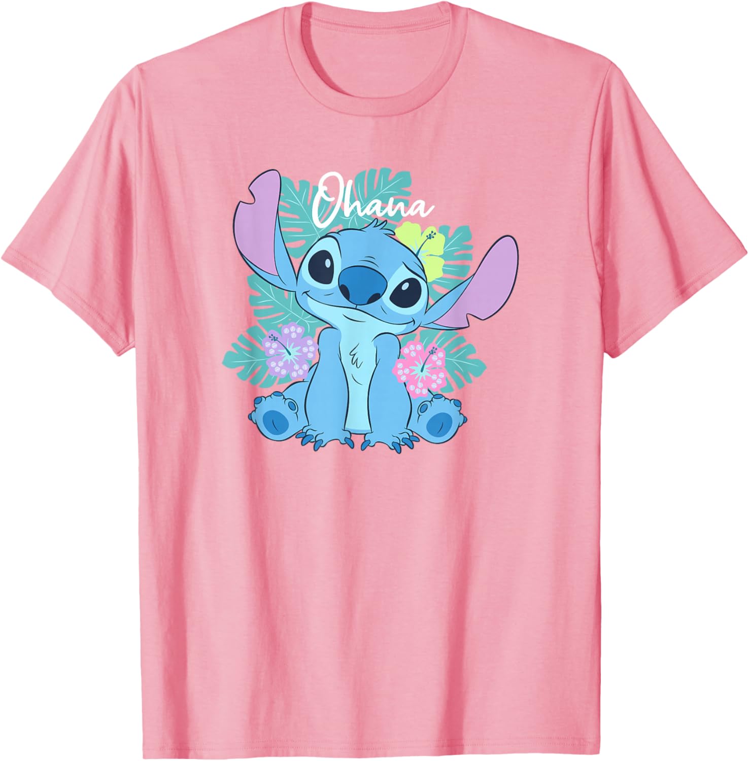 Disney Lilo and Stitch Ohana Floral Logo T-Shirt for Fun Family Style - 8