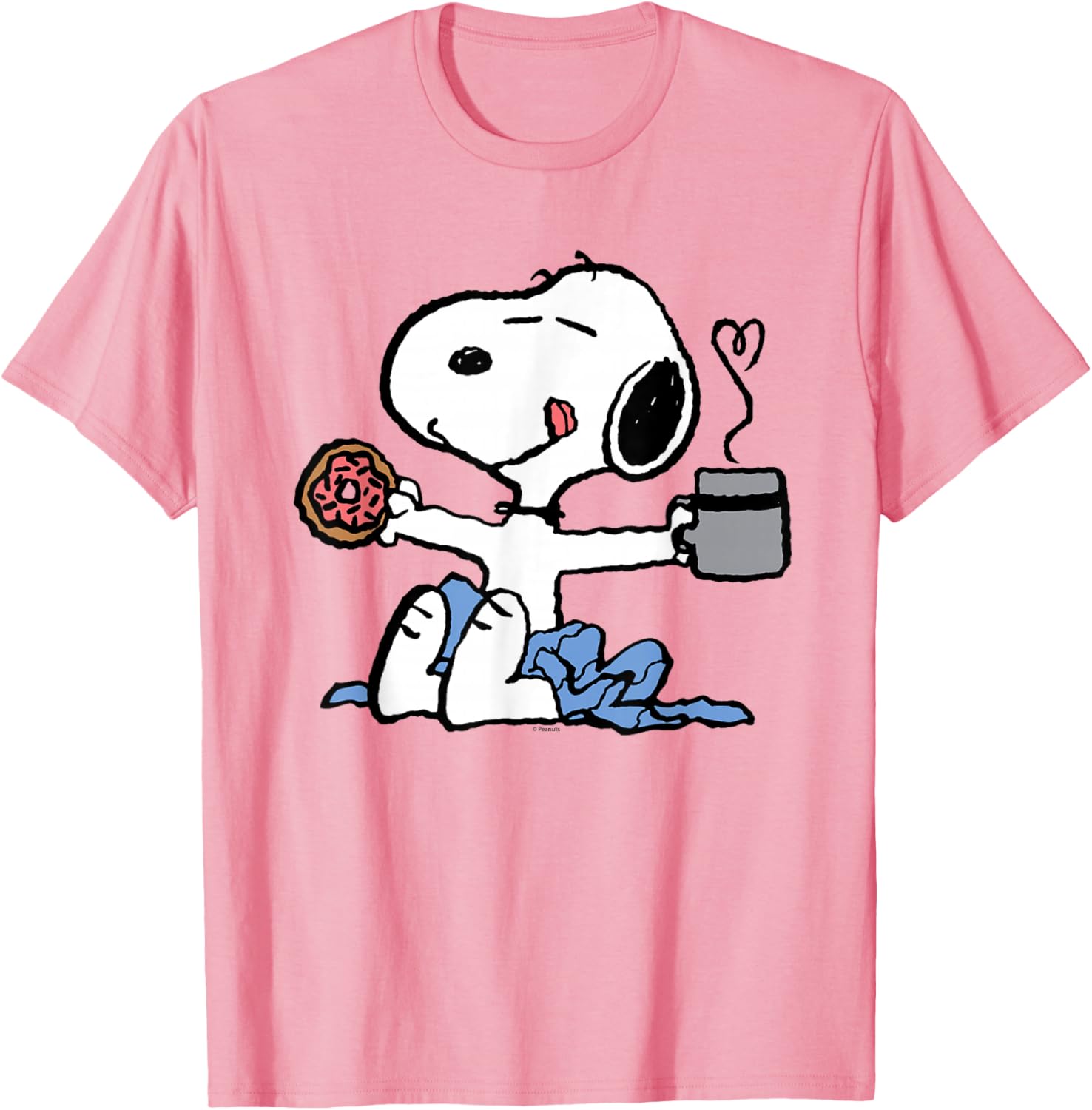 Cute Peanuts Snoopy Donut Coffee T-Shirt for Fun Fashion Lovers - 9
