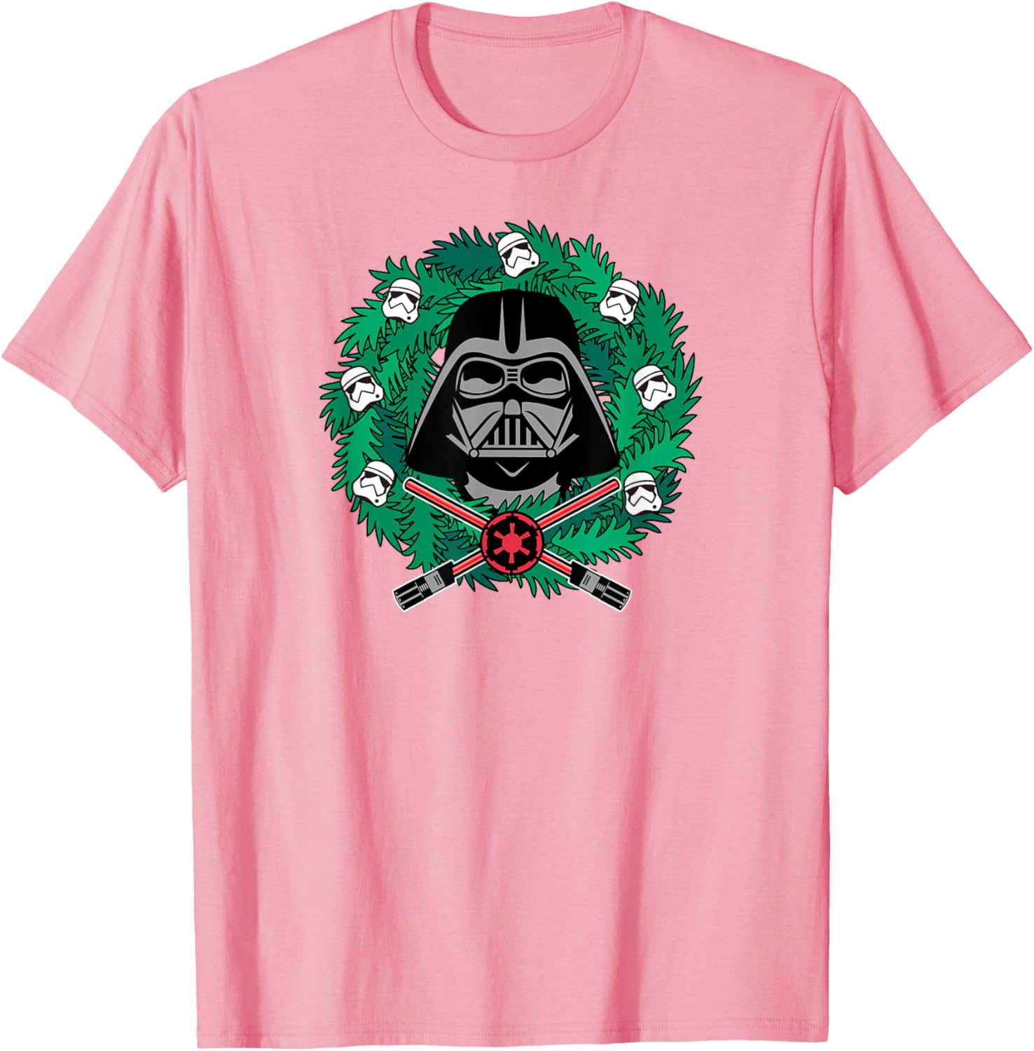 Amazon Essentials Men's Darth Vader Wreath T-Shirt for Christmas Fun - 6