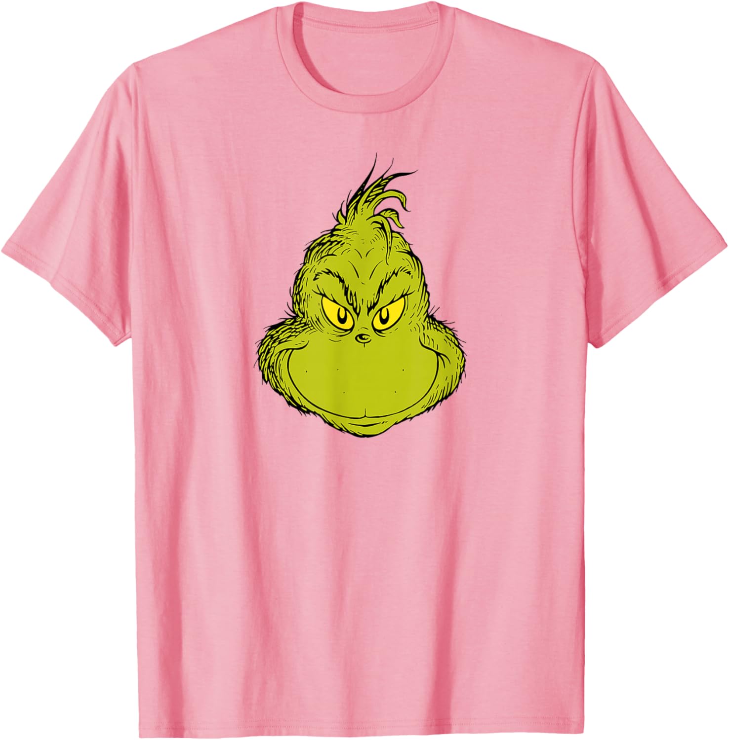 Classic Dr. Seuss Grinch Face T-Shirt for Fun Holiday Style - 7
