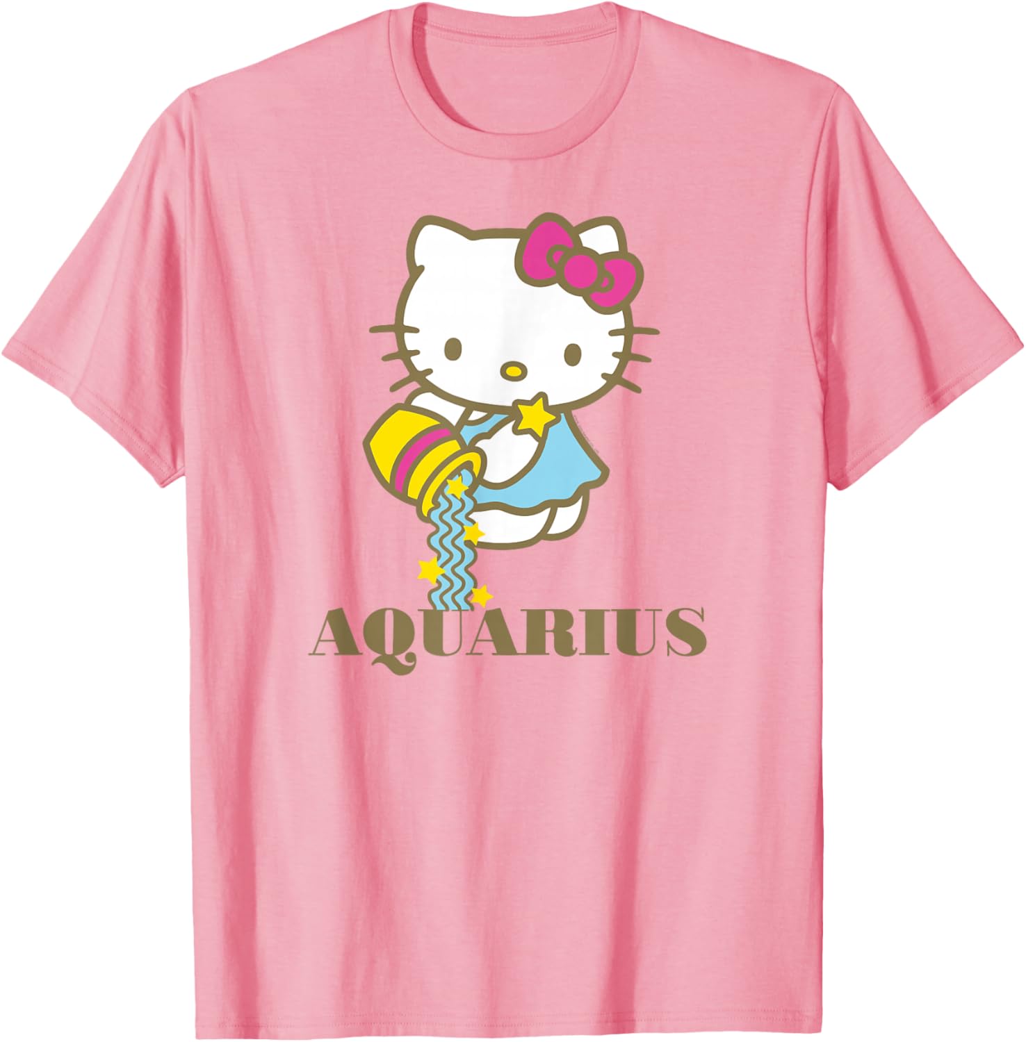 Hello Kitty Aquarius Zodiac T-Shirt Cute Graphic Tee for Pisces Fans - 8