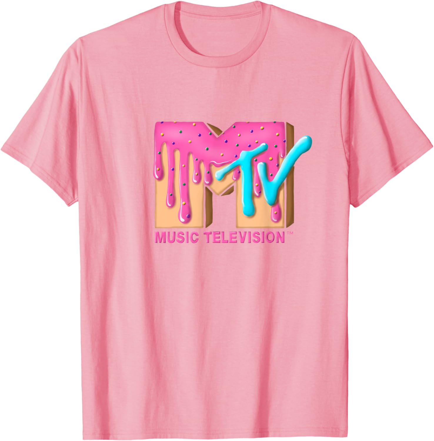 Mademark x MTV Pink Sugar Cream T-Shirt - Stylish & Fun MTV Logo Tee - 3