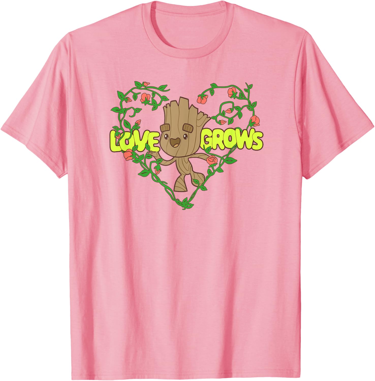 Groot Love Grows Valentine's Heart T-Shirt for Marvel Fans and Couples - 2